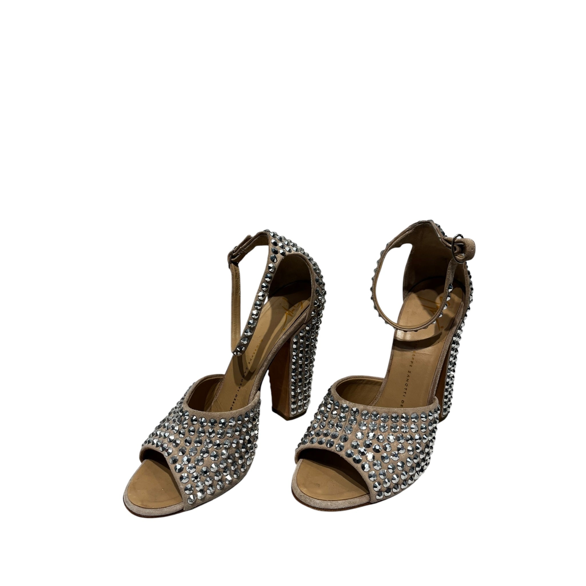 GIUSEPPE ZANOTTI DESIGN/Heels/EU 38/Iridescent/Suede/BEG/embellished view 1