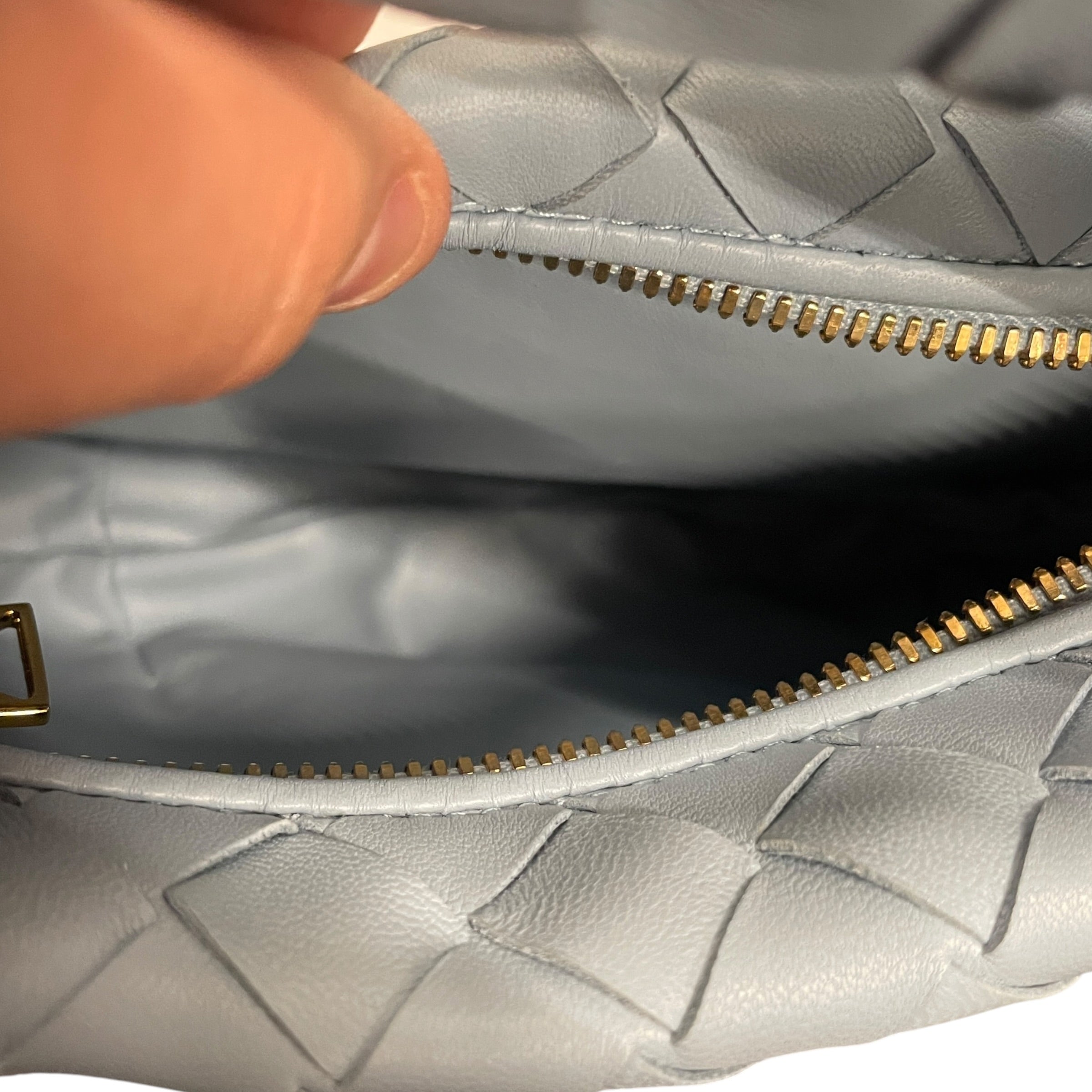 BOTTEGA VENETA/Bag/Leather/BLU/MINI INTERWEAVE HOBO view 4
