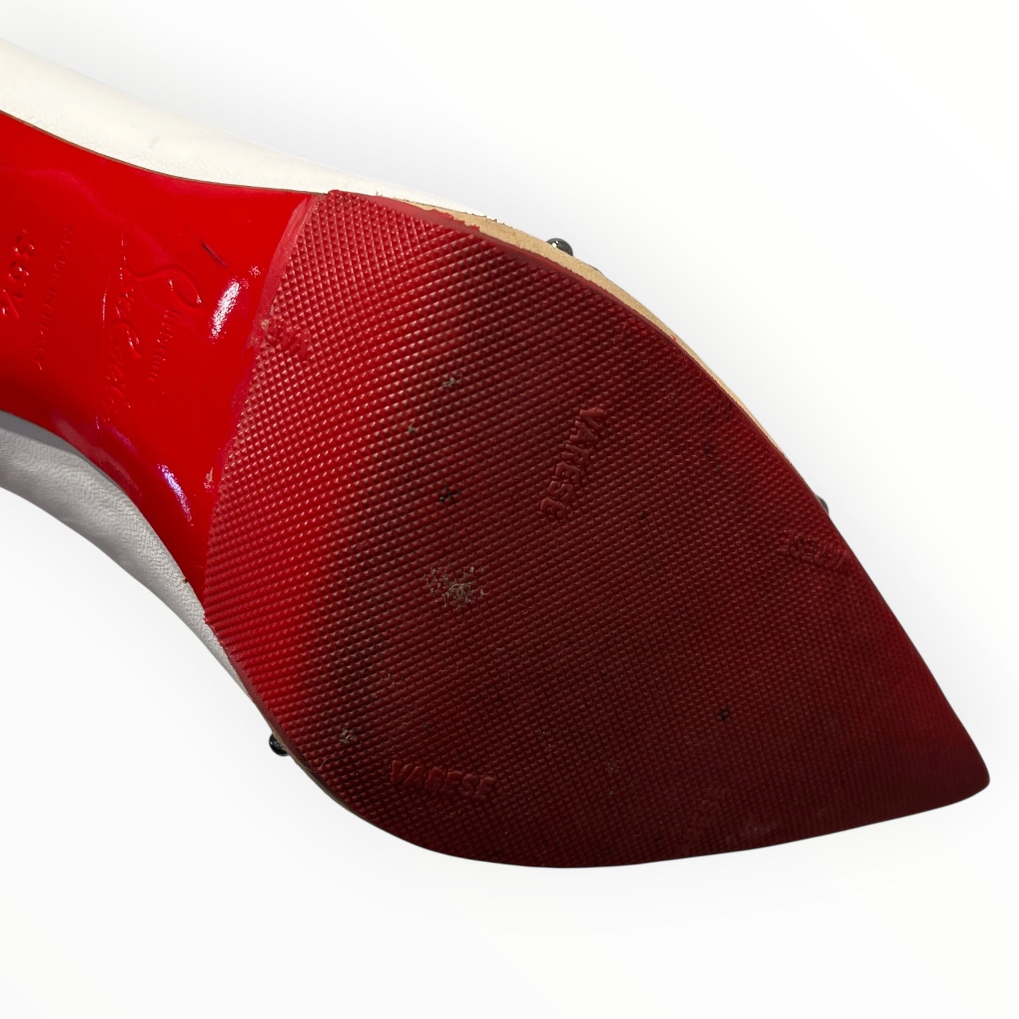 Christian Louboutin/Heels/EU 36.5/Leather/WHT/STUDDED/POINT TOE view 6