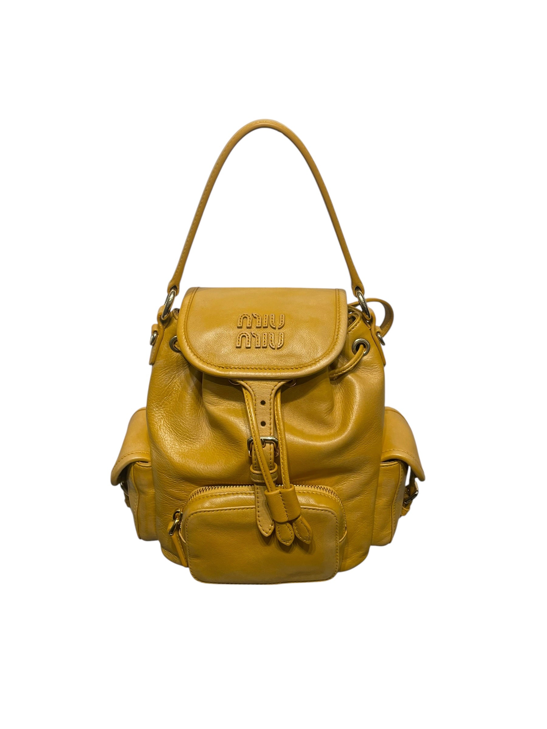 MIU MIU/Backpack/Leather/CML/WHISKEY LTHR view 1