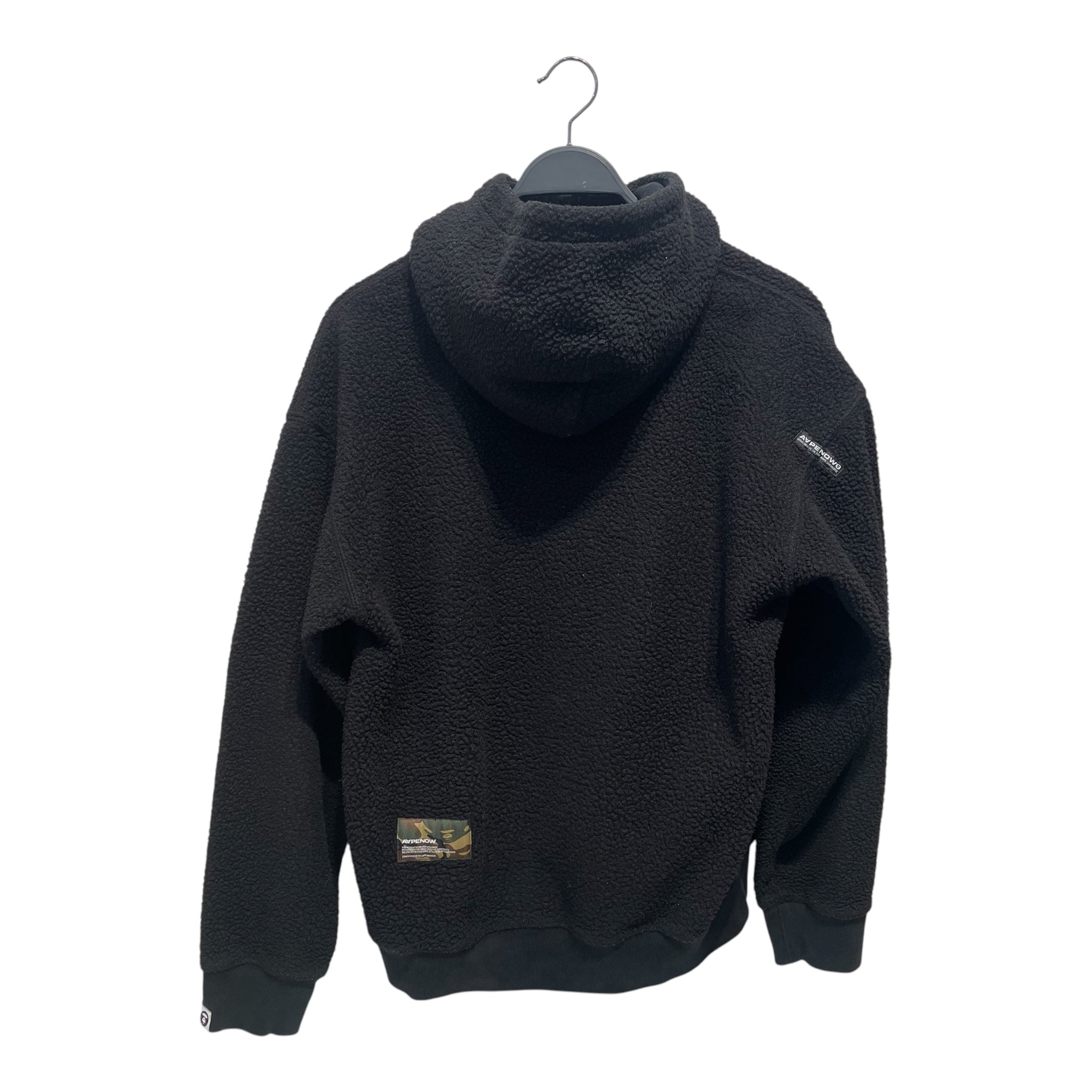 AAPE BY A BATHING APE/Fleece Jkt/M/Polyester/BLK/1/4 ZIP WITH POCKET view 2