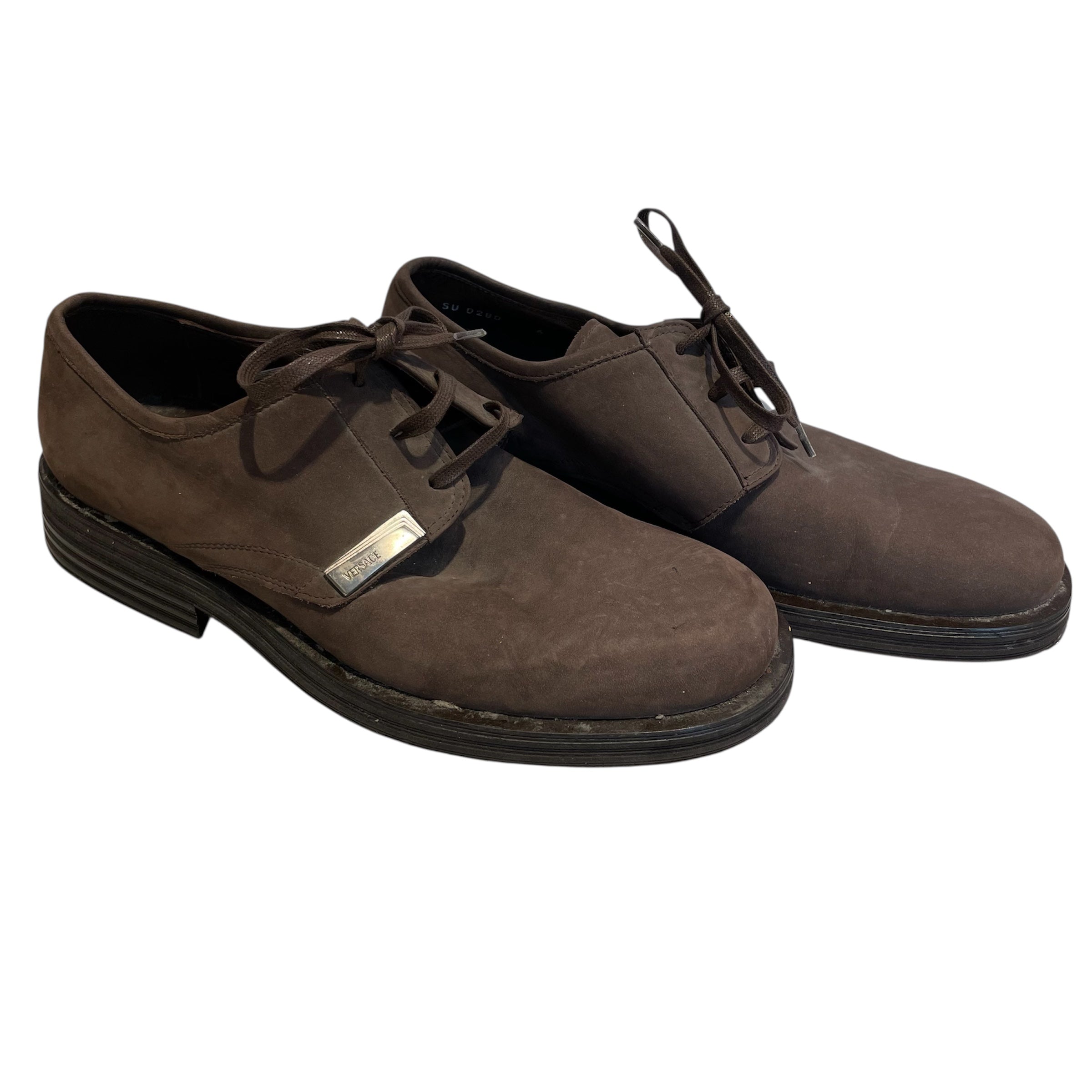 GIANNI VERSACE/Dress Shoes/US 6/Suede/BRW/DUSTY BROWN/METAL TAB view 1