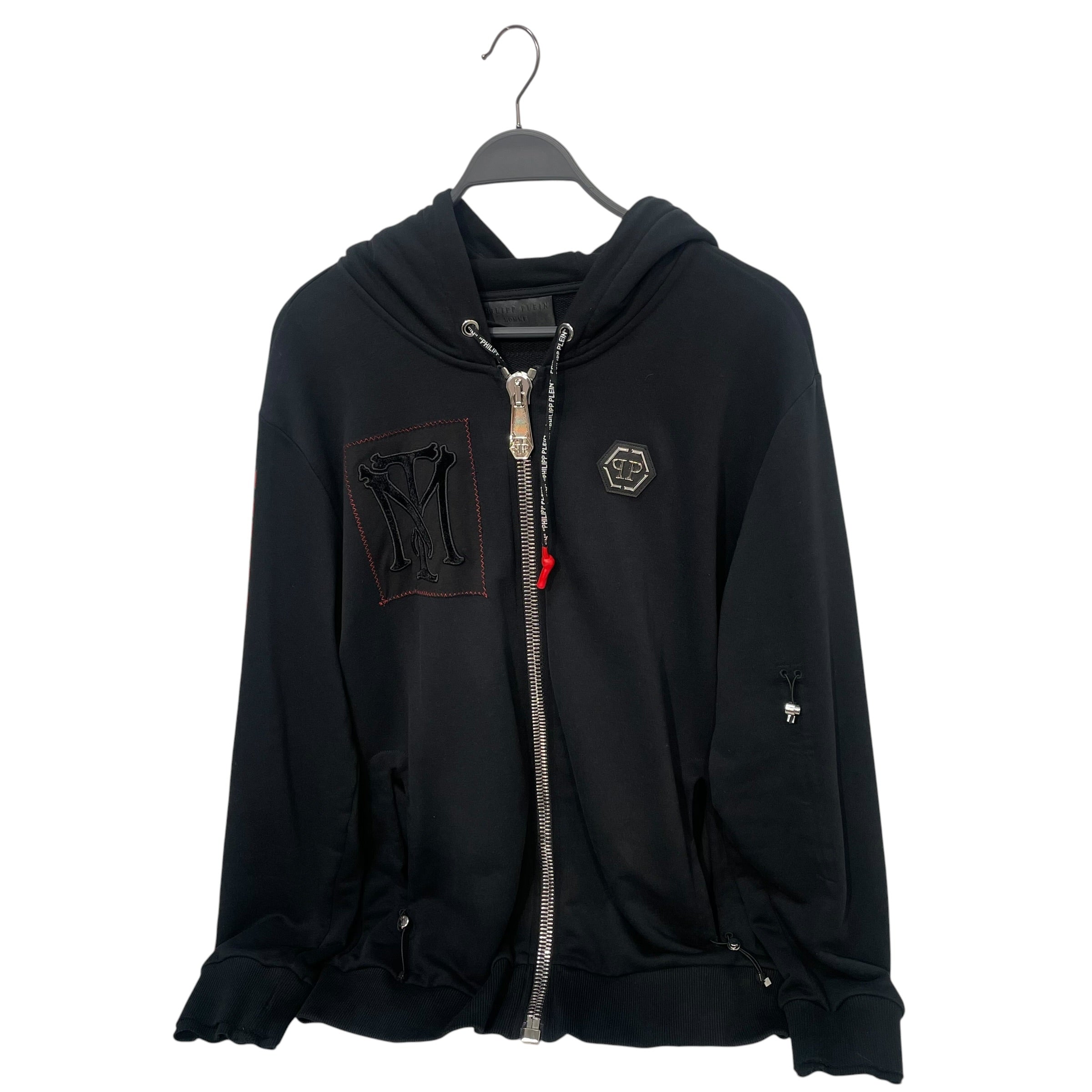 PHILIPP PLEIN/Zip Up Hoodie/XXL/Cotton/BLK/tony montana zip up view 1