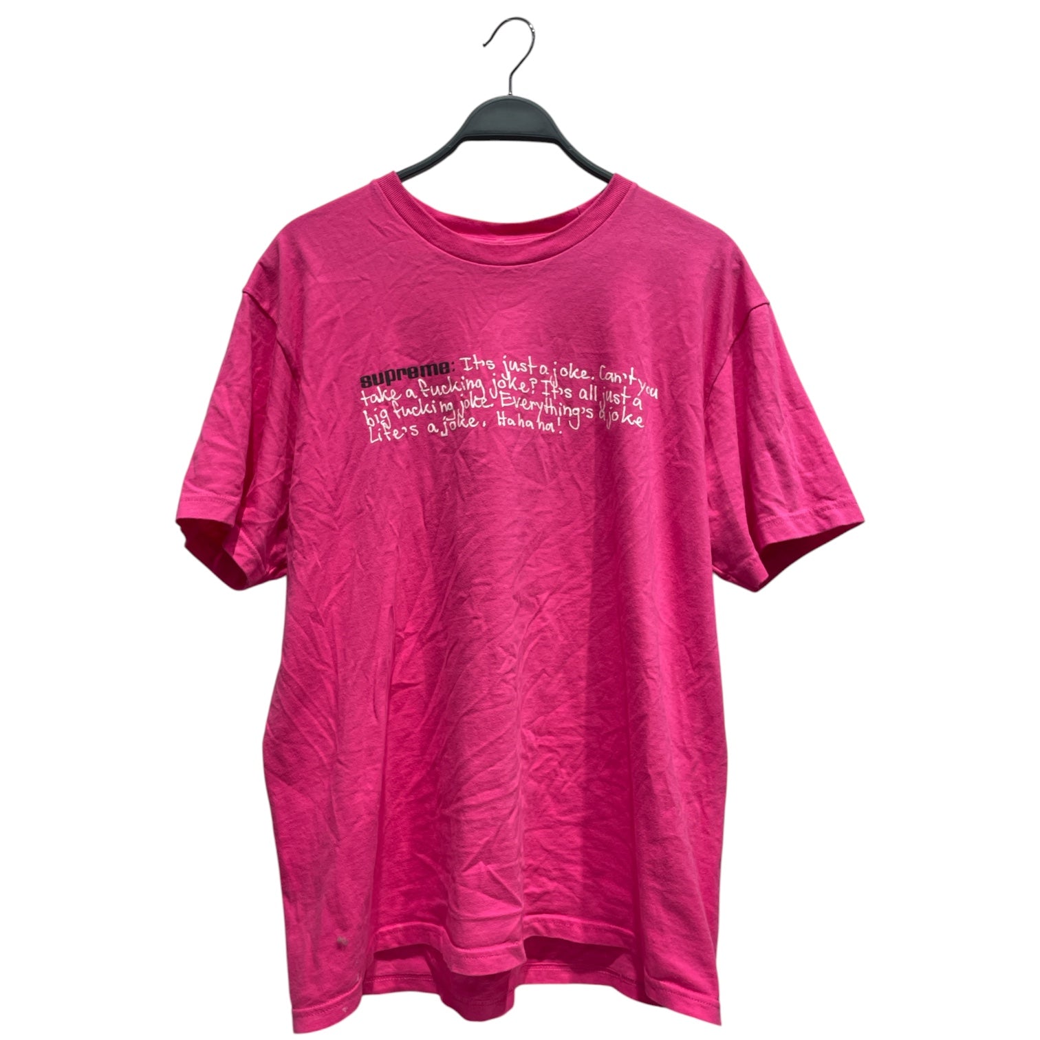 Supreme/T-Shirt/L/Cotton/PNK/It's Just A Joke Pink Tee view 1