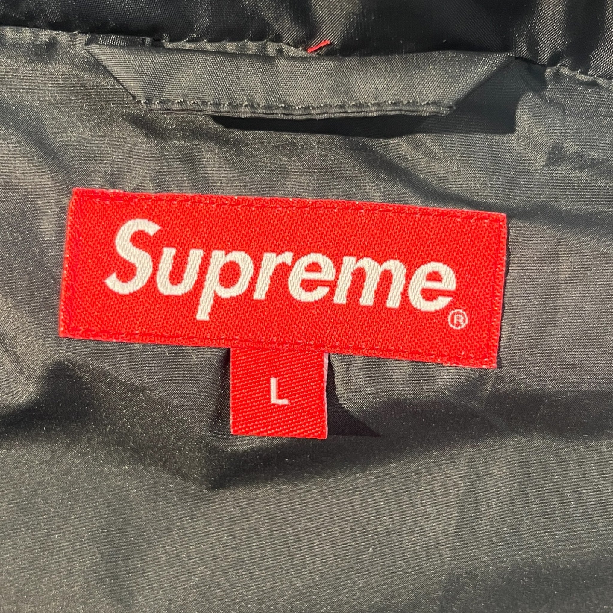 Supreme/Puffer Jkt/L/Nylon/BLK/No Collar/Glitter/F/W 22 ORANGE GLITTER YOKE view 3