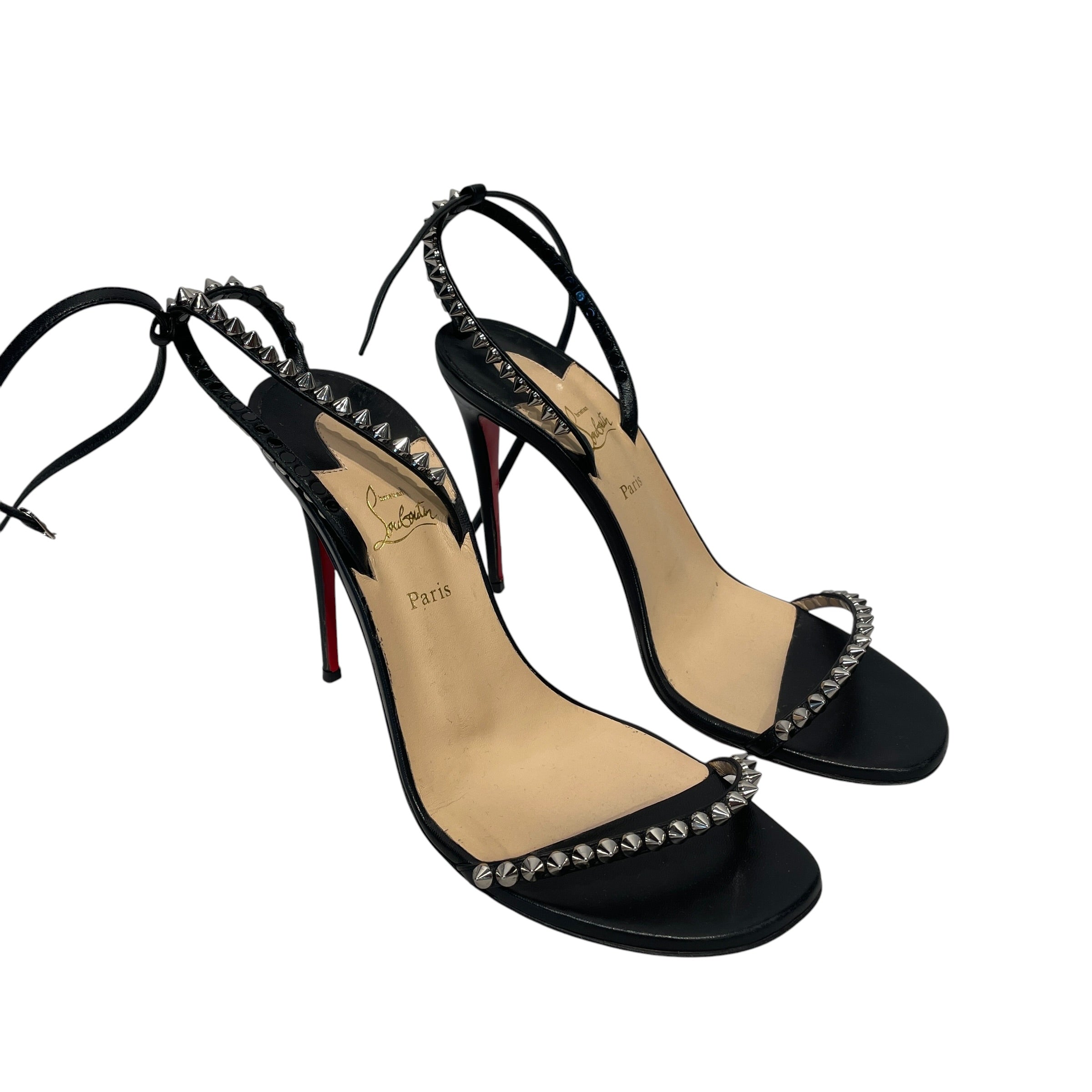 Christian Louboutin/Sandals/EU 38/Leather/BLK/SO ME SPIKE HEEL view 1