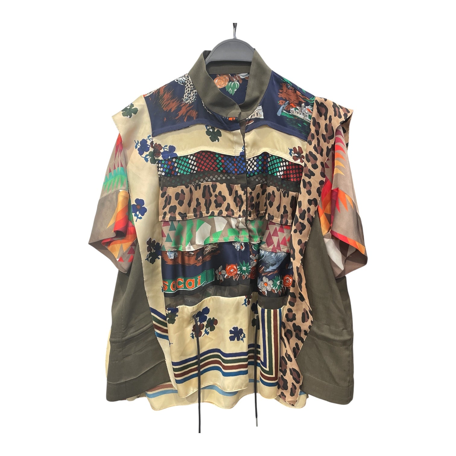 Sacai/SS Shirt/Polyester/MLT/All Over Print/MULTI PRINT/HALF BUTTON UP view 1