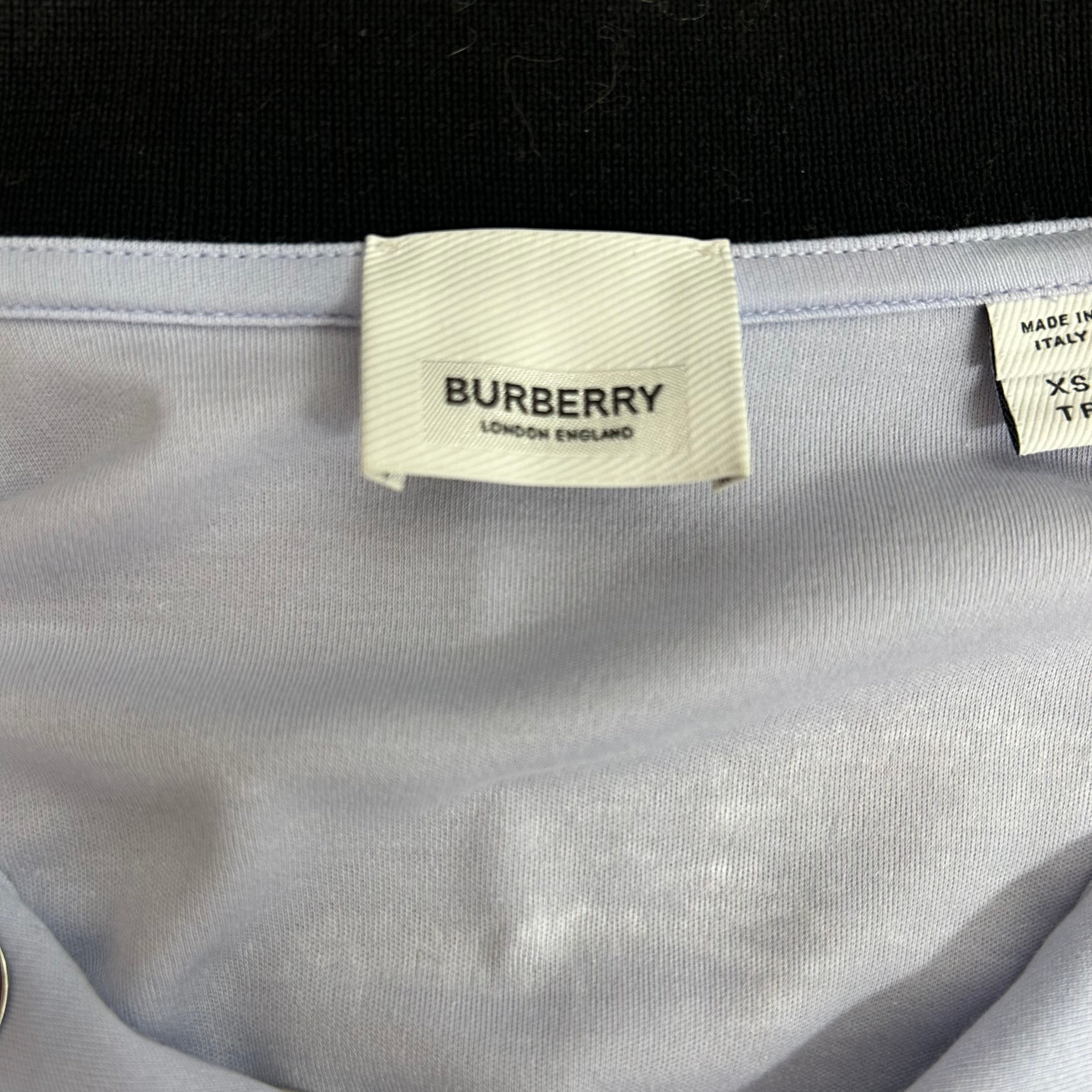 BURBERRY/Blouse/XS/Cotton/BLU/COLORBLOCK POLO view 3