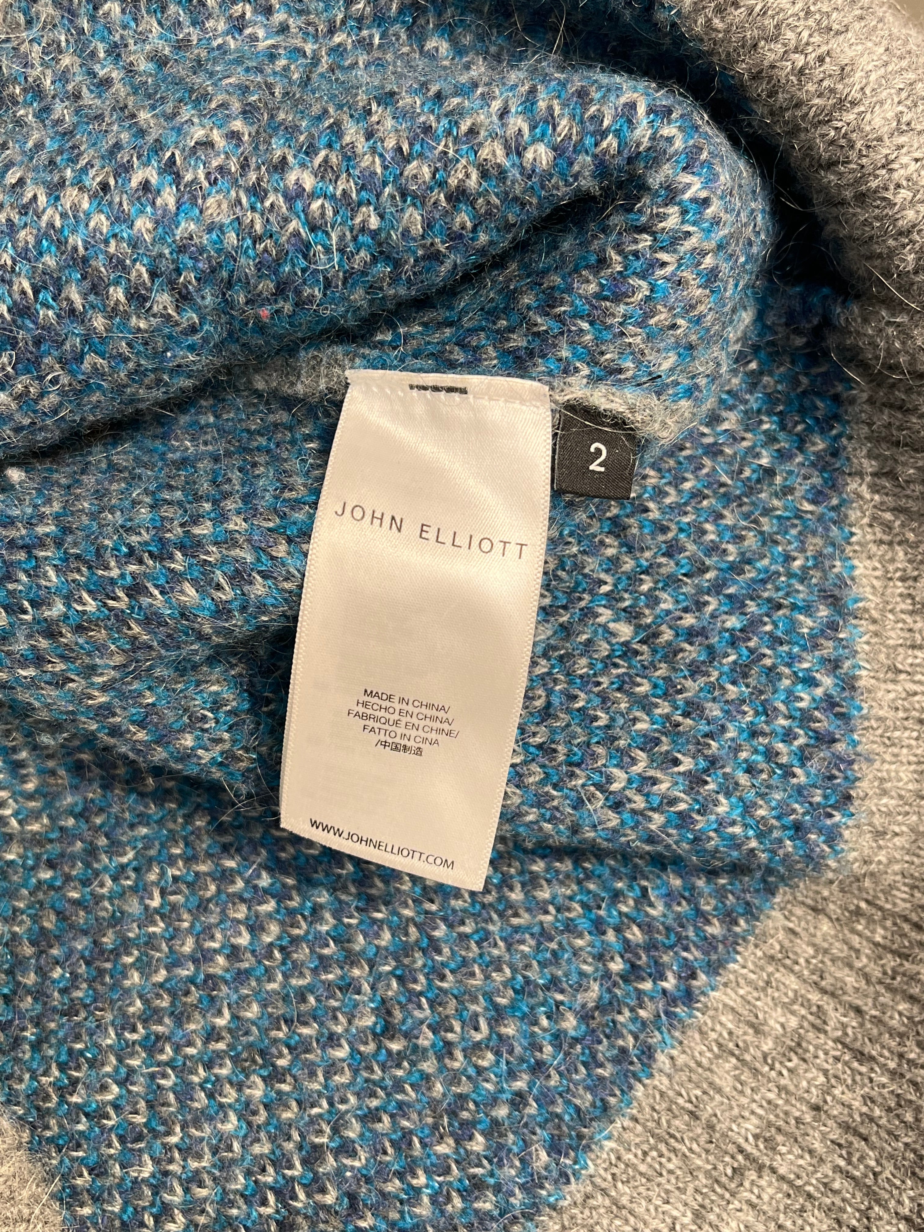 JOHN ELLIOTT/Cardigan/2/Stripe/Wool/GRY/STRIPED MOHAIR CARDIGAN view 4