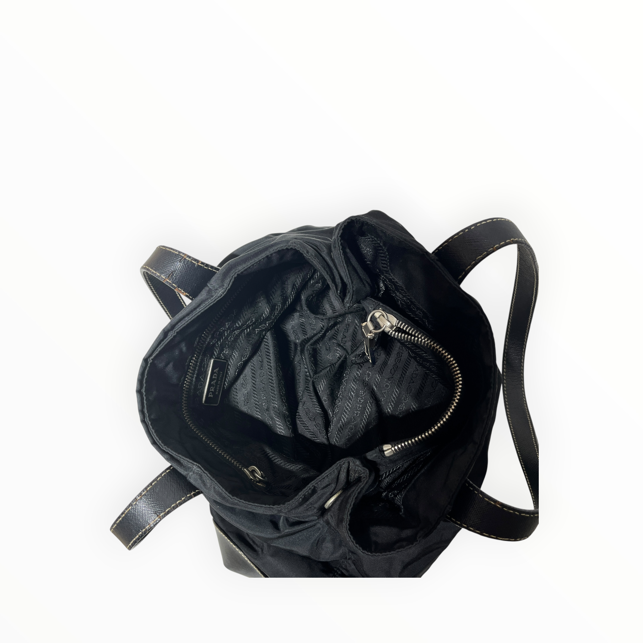 PRADA/Hand Bag/Nylon/BLK/nylon saffiano bag view 6