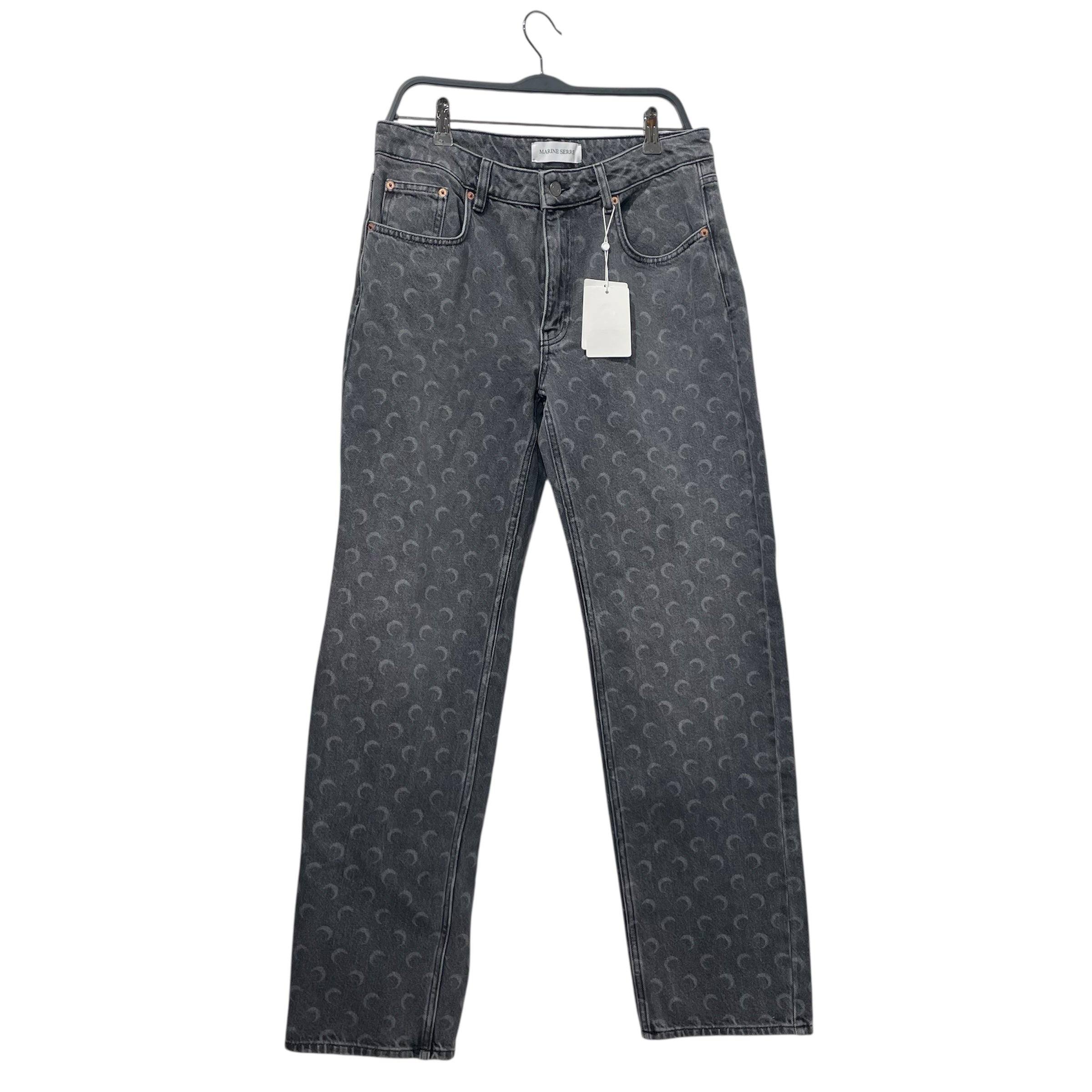 MARINE SERRE/Bottoms/42/Monogram/Denim/GRY/NWT MOON LAZER STRAIGHT FIT view 1