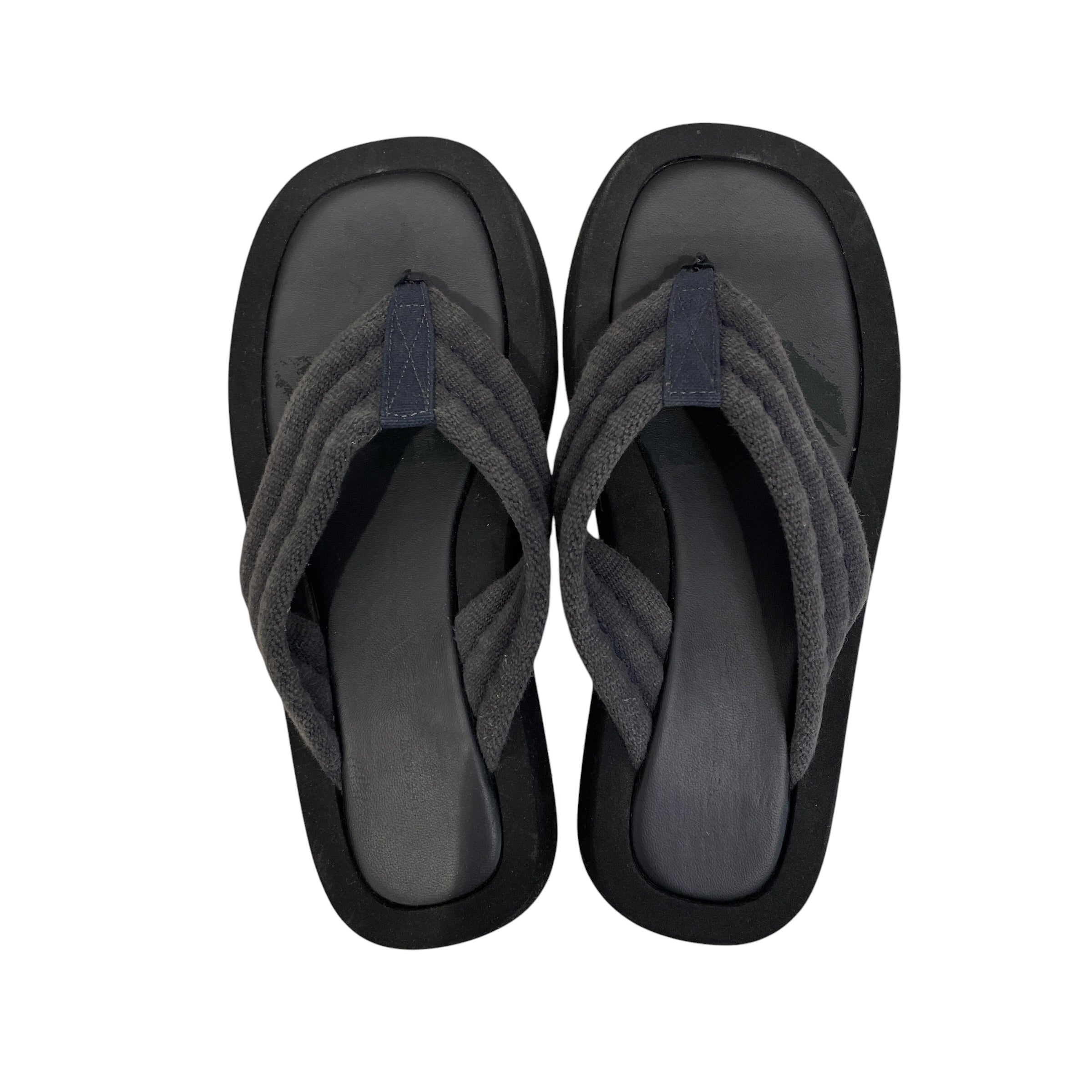 THE ROW/Sandals/EU 39.5/Leather/BLK/CANVAS STRAP view 5