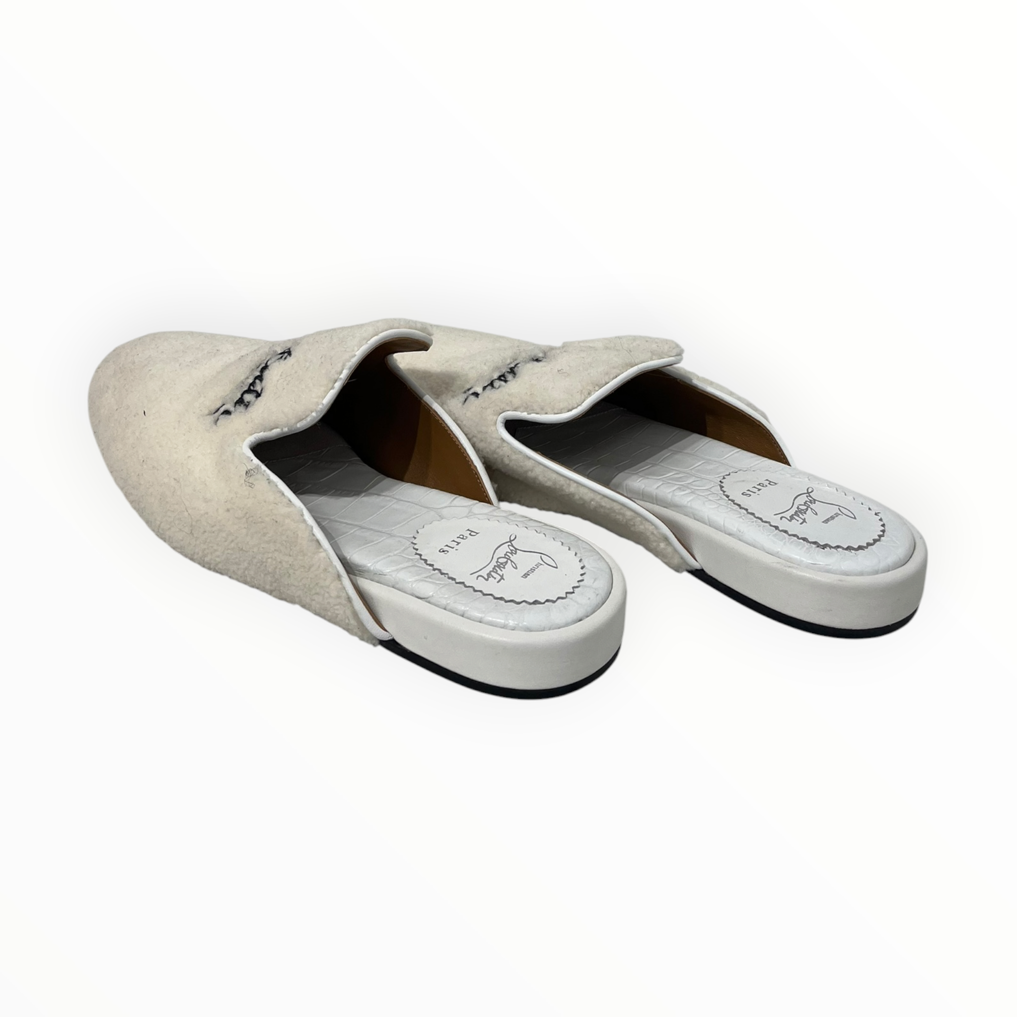 Christian Louboutin/Sandals/EU 43/Cotton/WHT/COOLITO DONNA SHERPA SLIP ON view 2