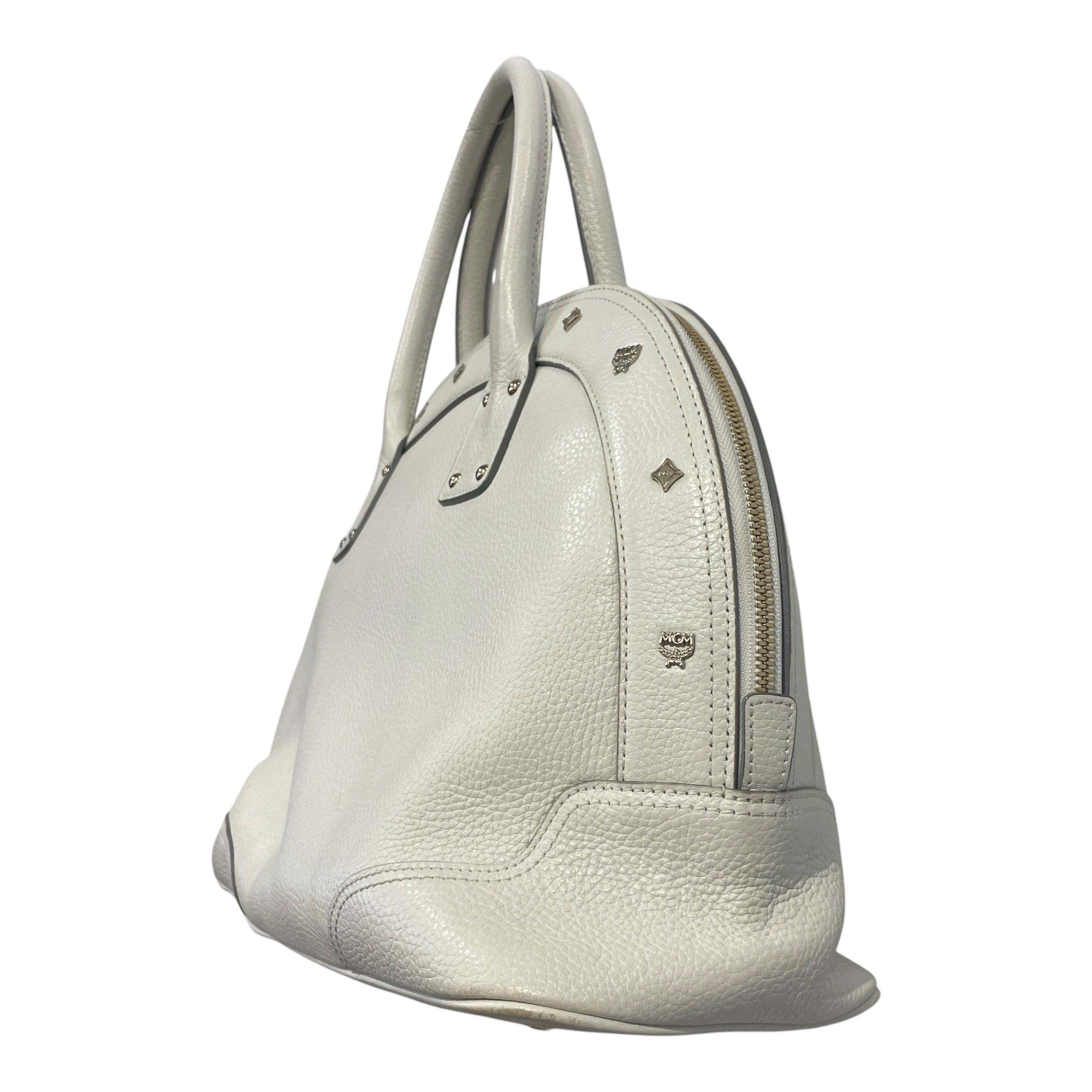 MCM/Hand Bag/Leather/WHT/side lock l0820 view 4