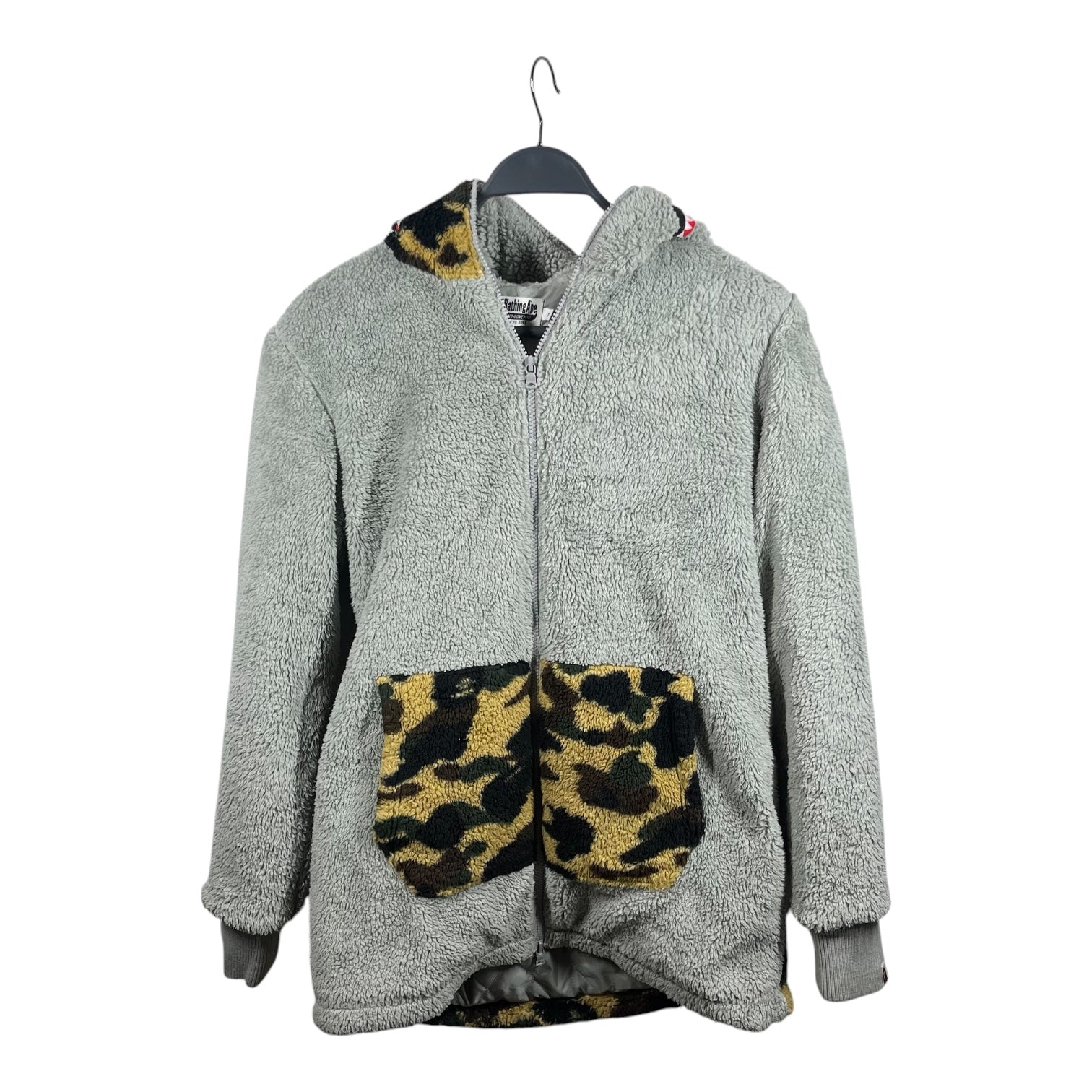 A BATHING APE/Hoodie/M/All Over Print/Polyester/GRY/1st camo shark hoodie view 1