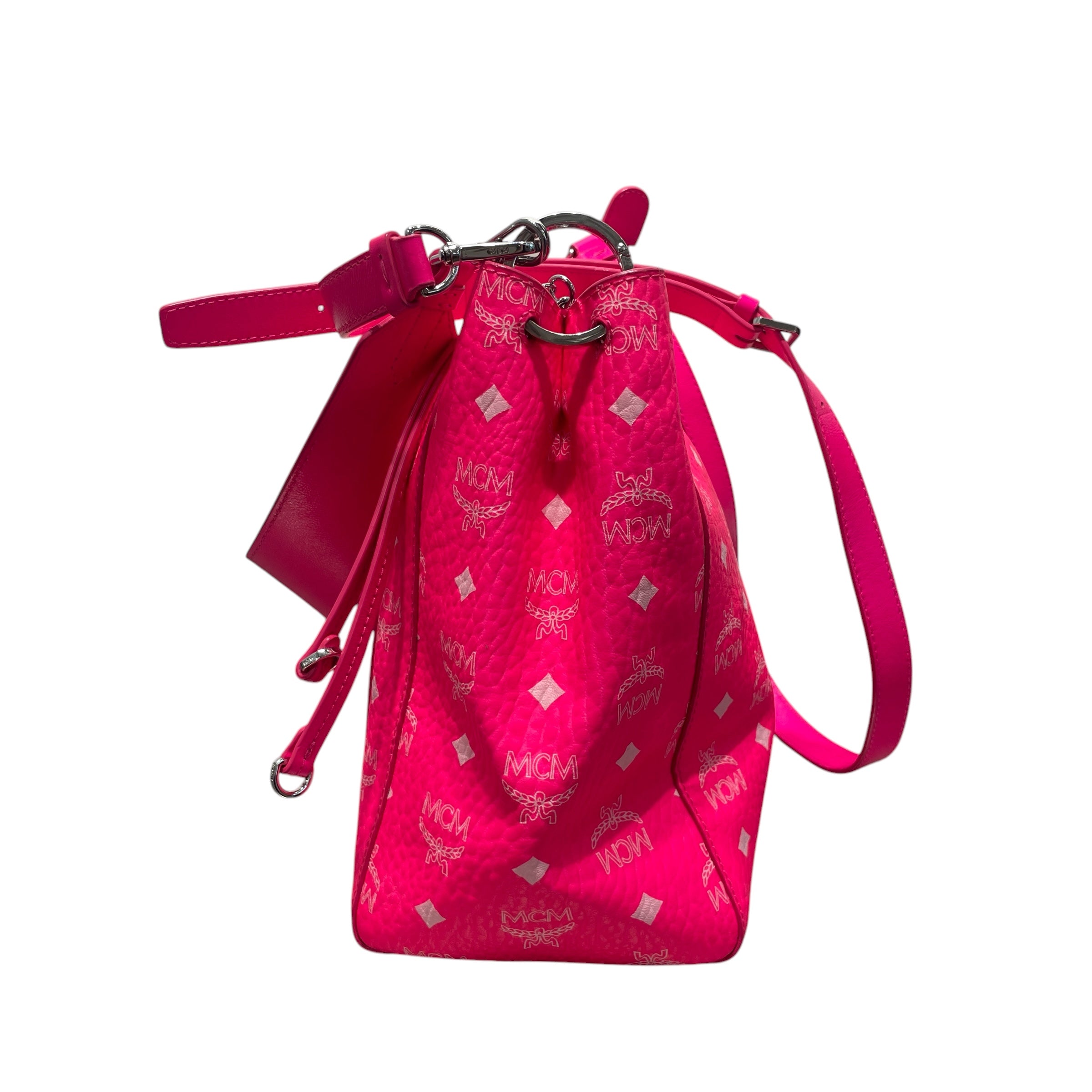 MCM/Cross Body Bag/Monogram/Leather/PNK/NEON PINK MCM CROSSBODY