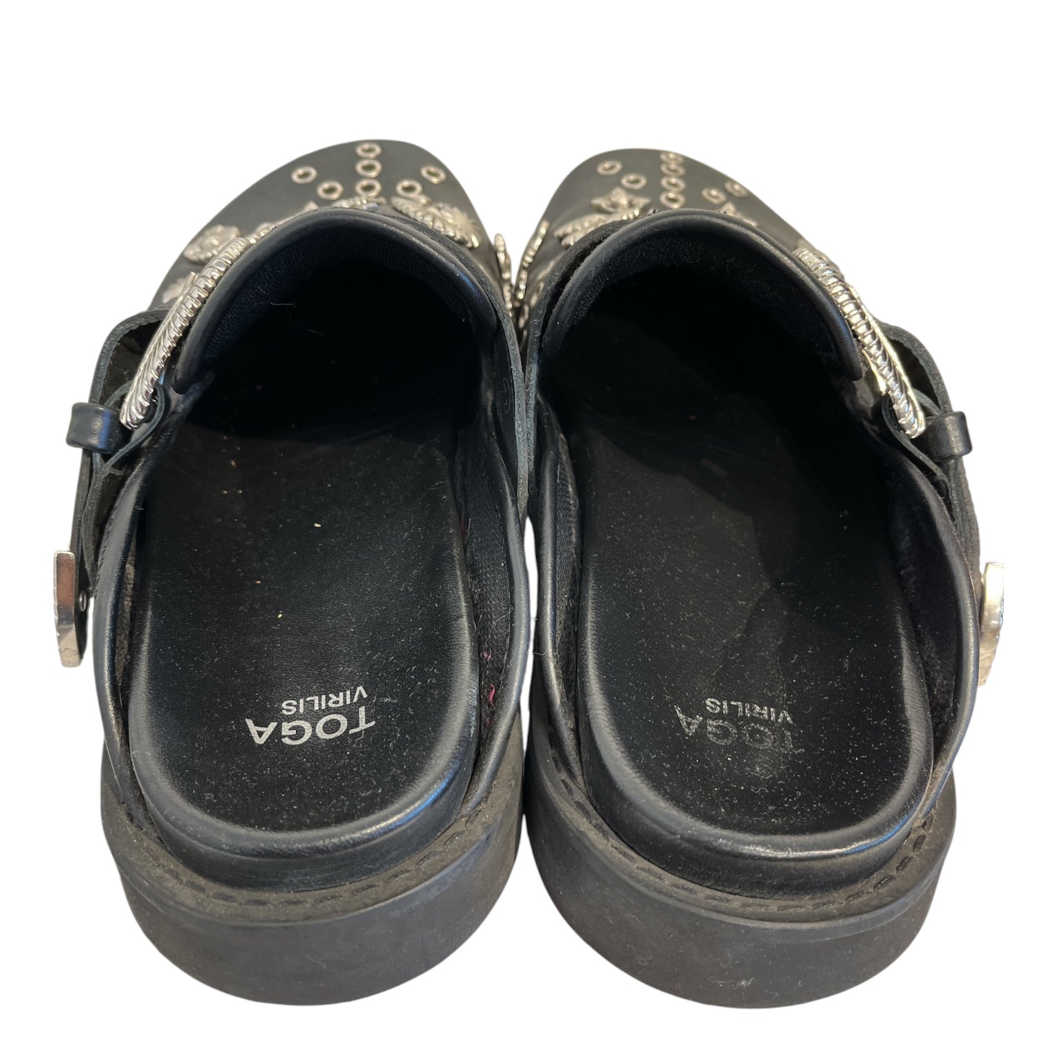 TOGA/Loafers/EU 41/Leather/BLK/ virils silver hardware mules view 3