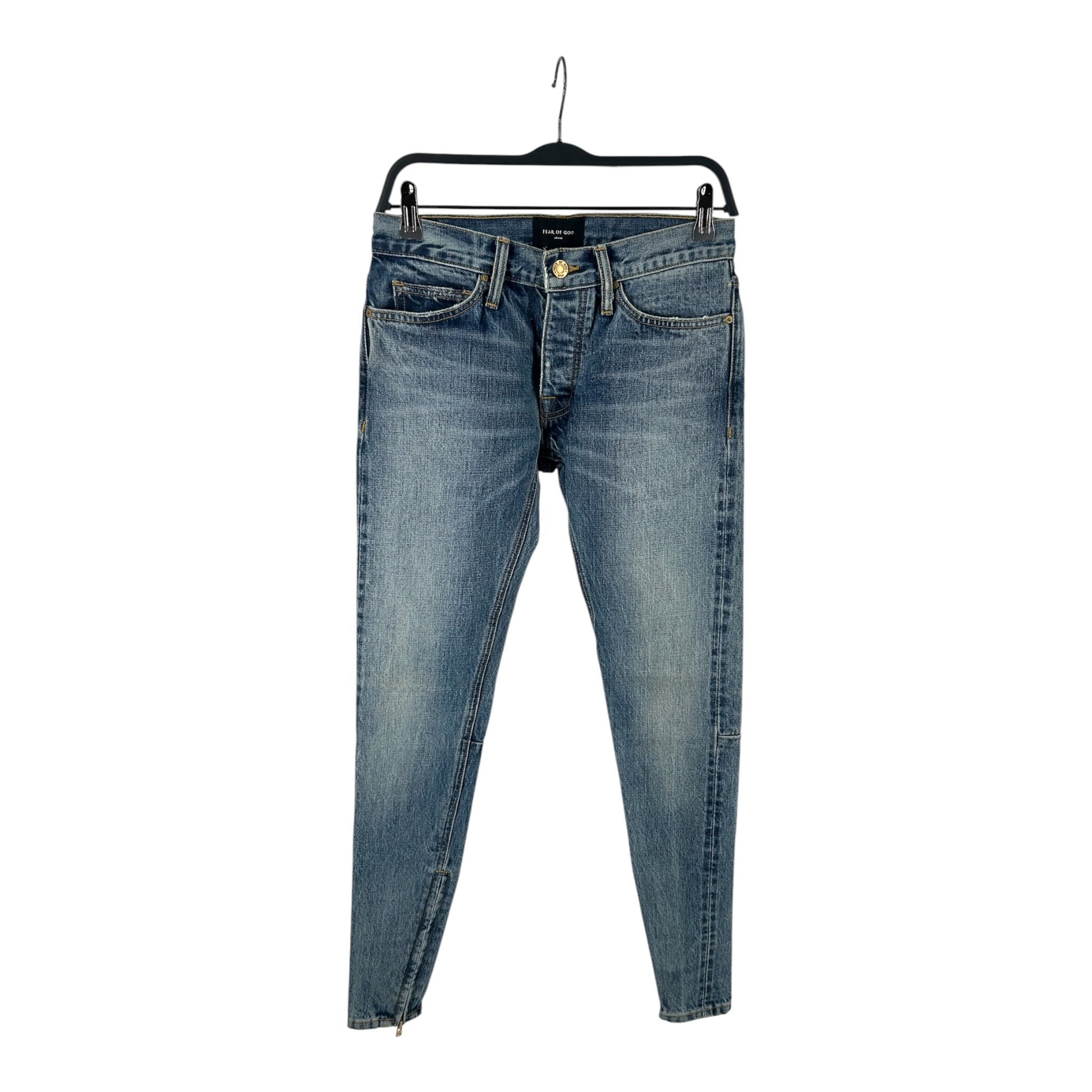 FEAR OF GOD/Skinny Pants/28/Denim/BLU/zippers on bottom biker view 1