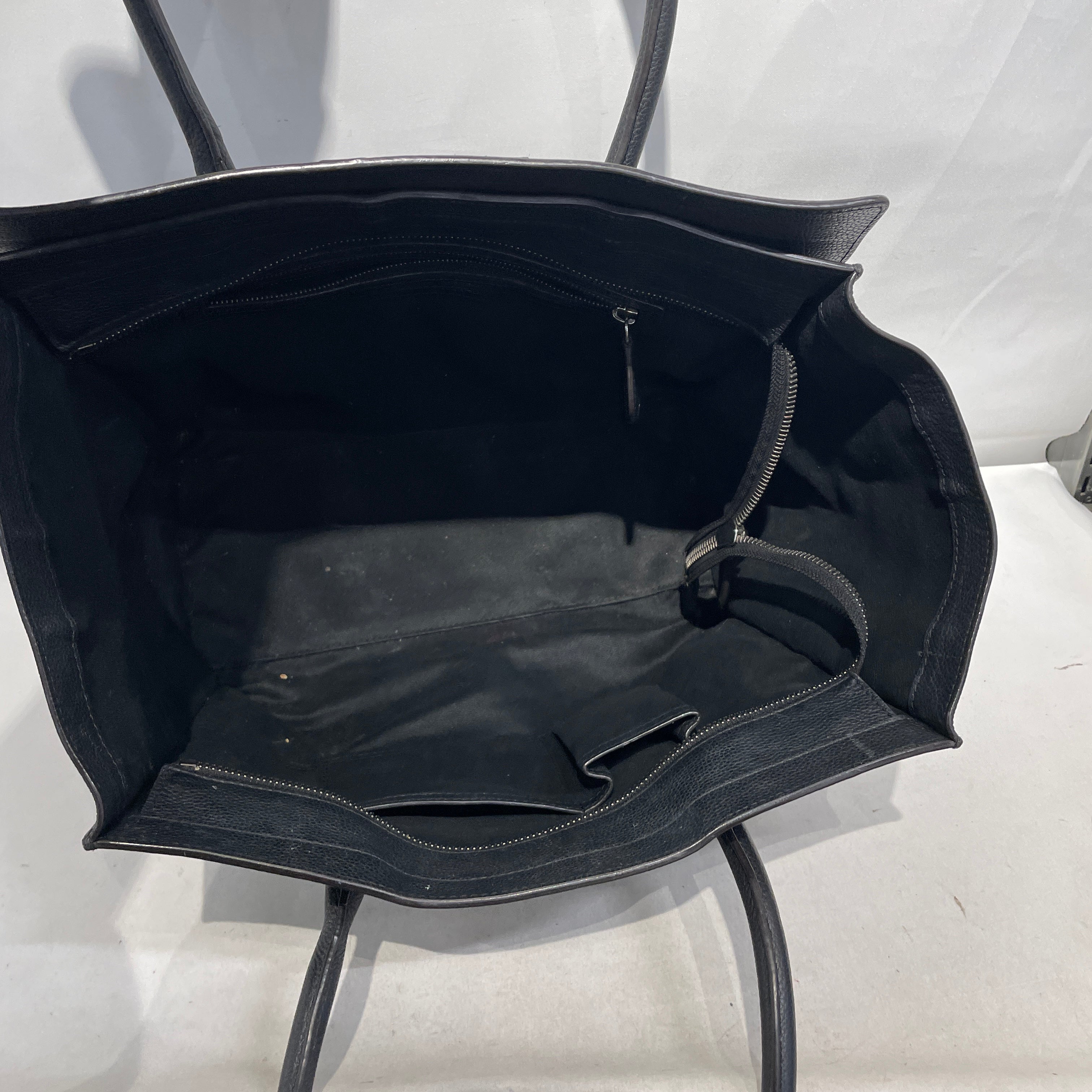 CELINE/Tote Bag/Leather/BLK/luggage tote view 4