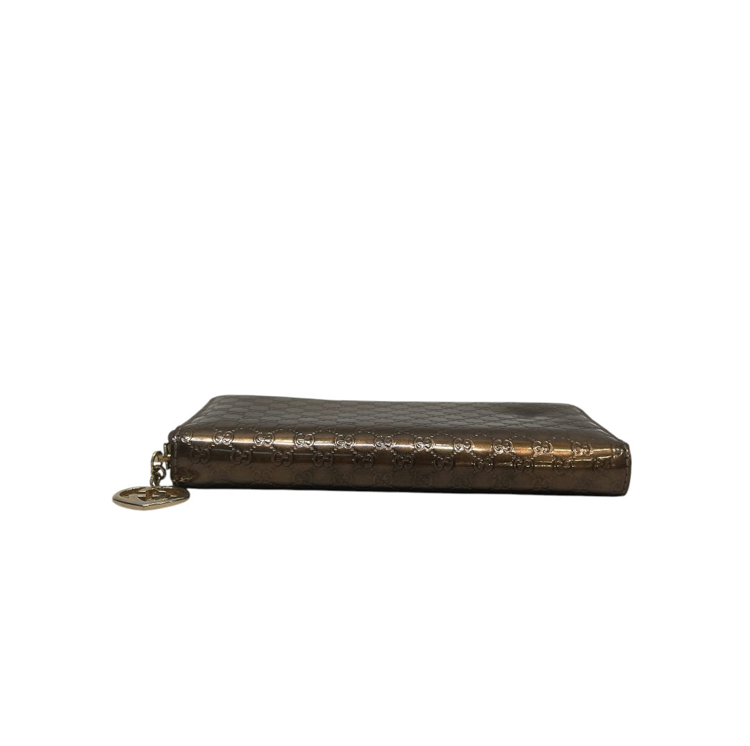 GUCCI/Long Wallet/Monogram/Leather/GLD/L's/bronze heart pendent view 4