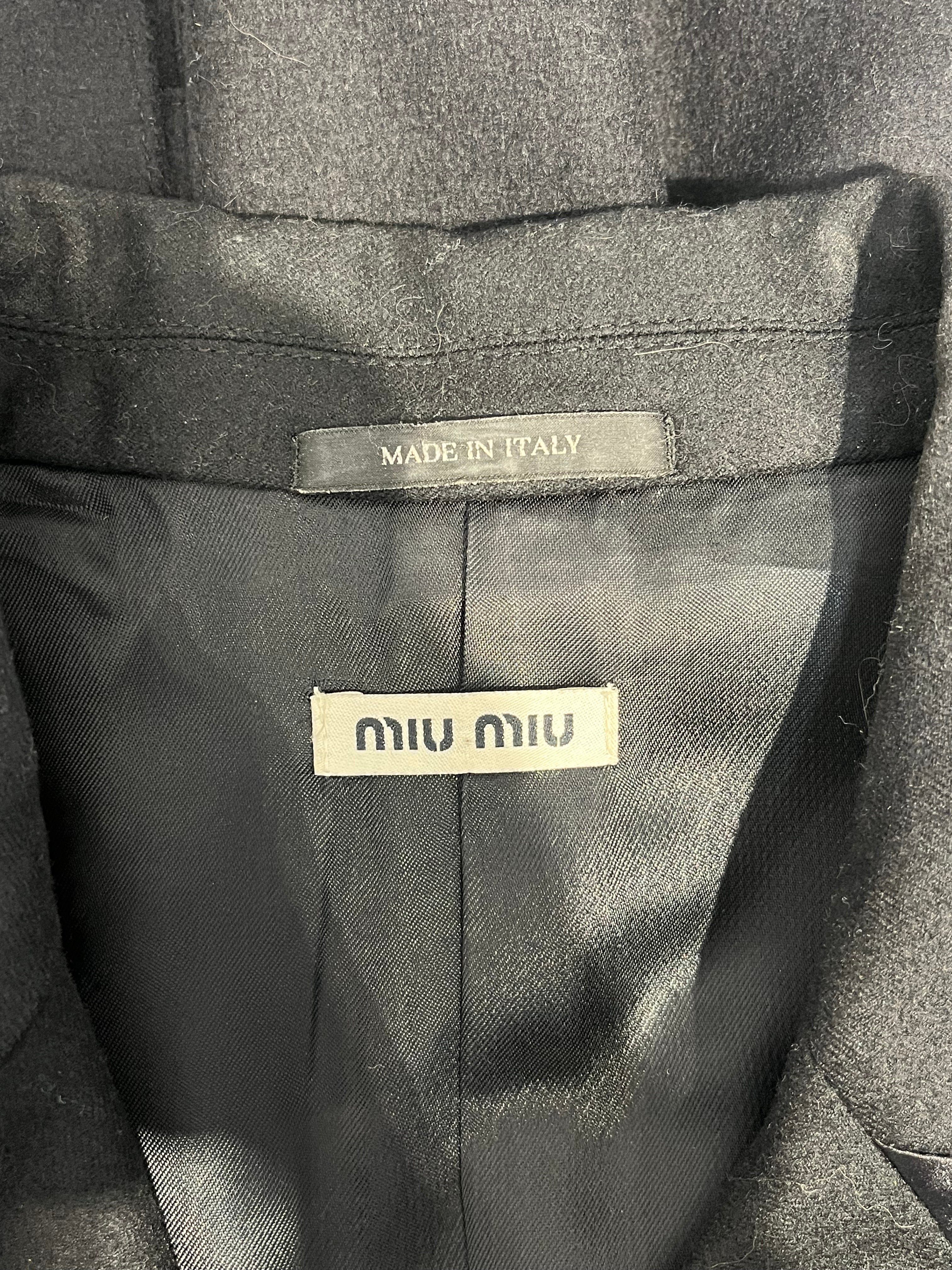 MIU MIU/Tailored Jkt/42/Wool/BLK/Single Breasted/MILITARY JKT-DROP WAIST PEPLUM view 3