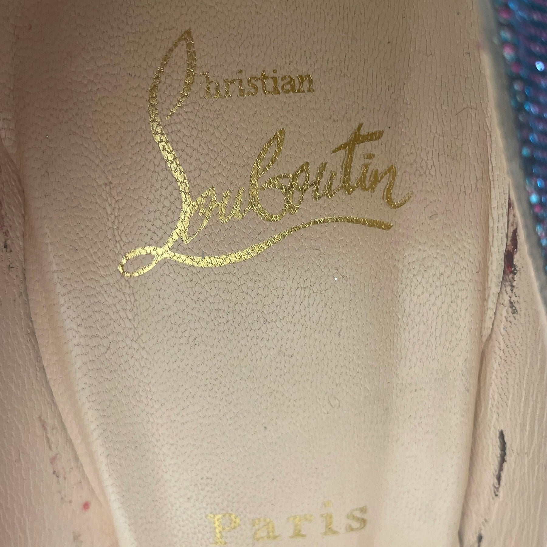 Christian Louboutin/Dress Shoes/EU 40/Animal Pattern/Leather/MLT/Platform/pink to blue gradient view 3