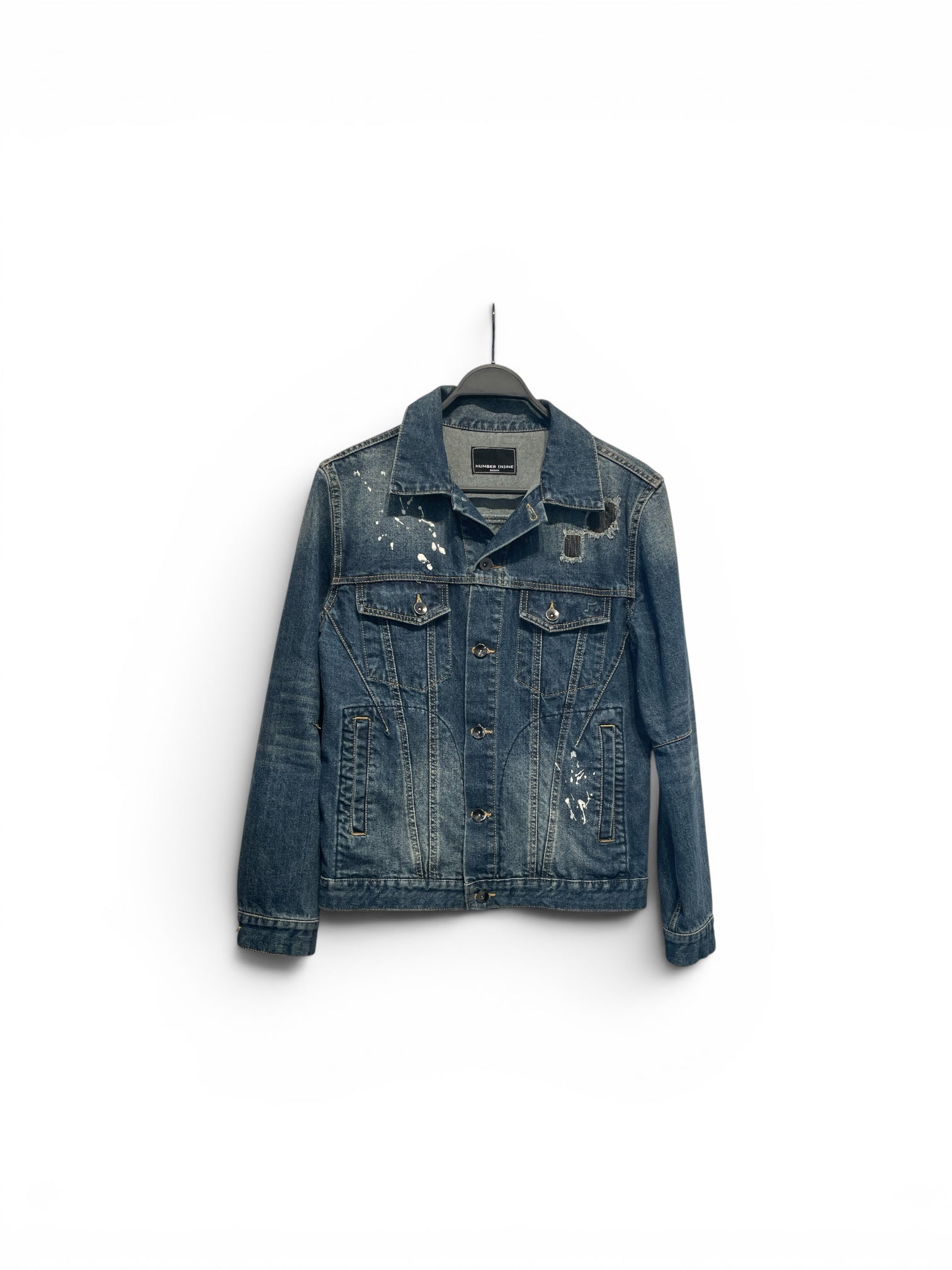 NUMBER (N)INE/Denim Jkt/S/Denim/IDG/patches and paint view 1
