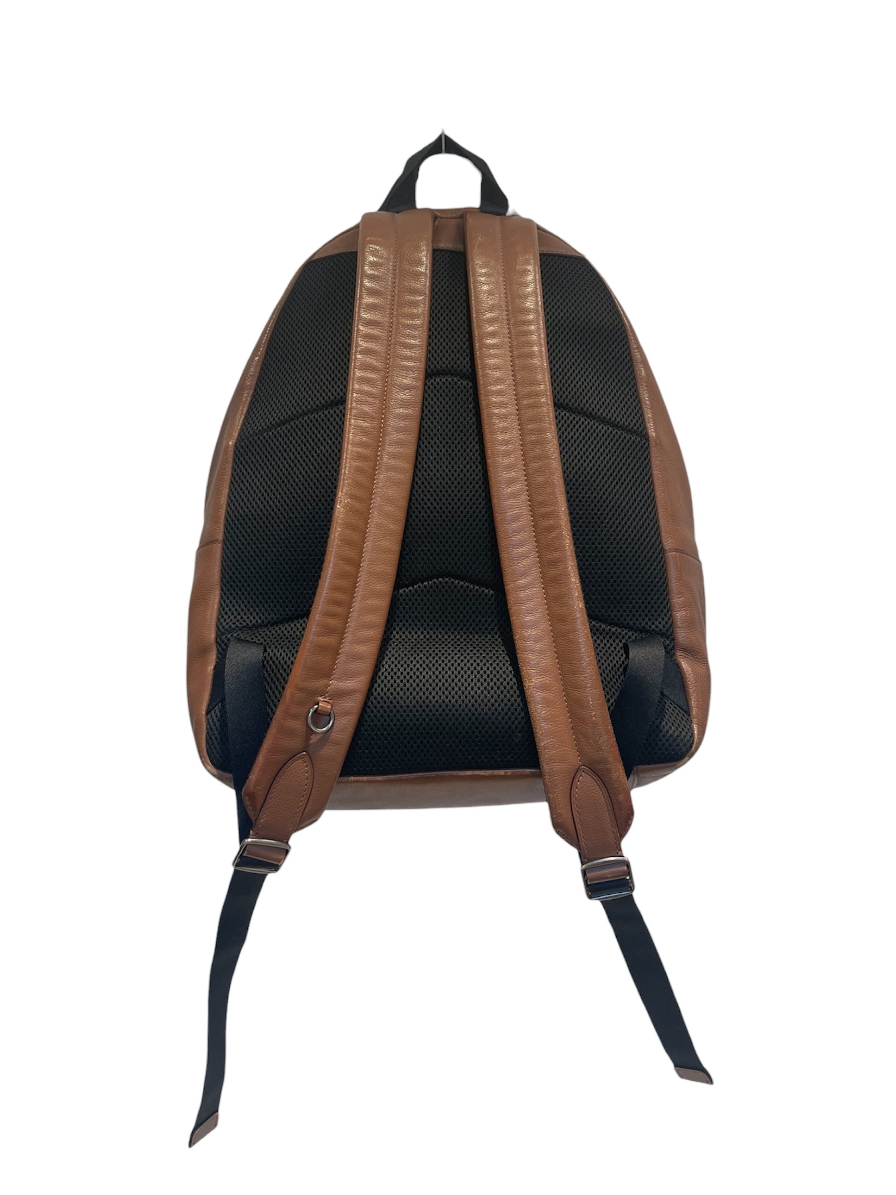 COACH/Backpack/Stripe/Leather/BRW/navy stripe down middle view 2