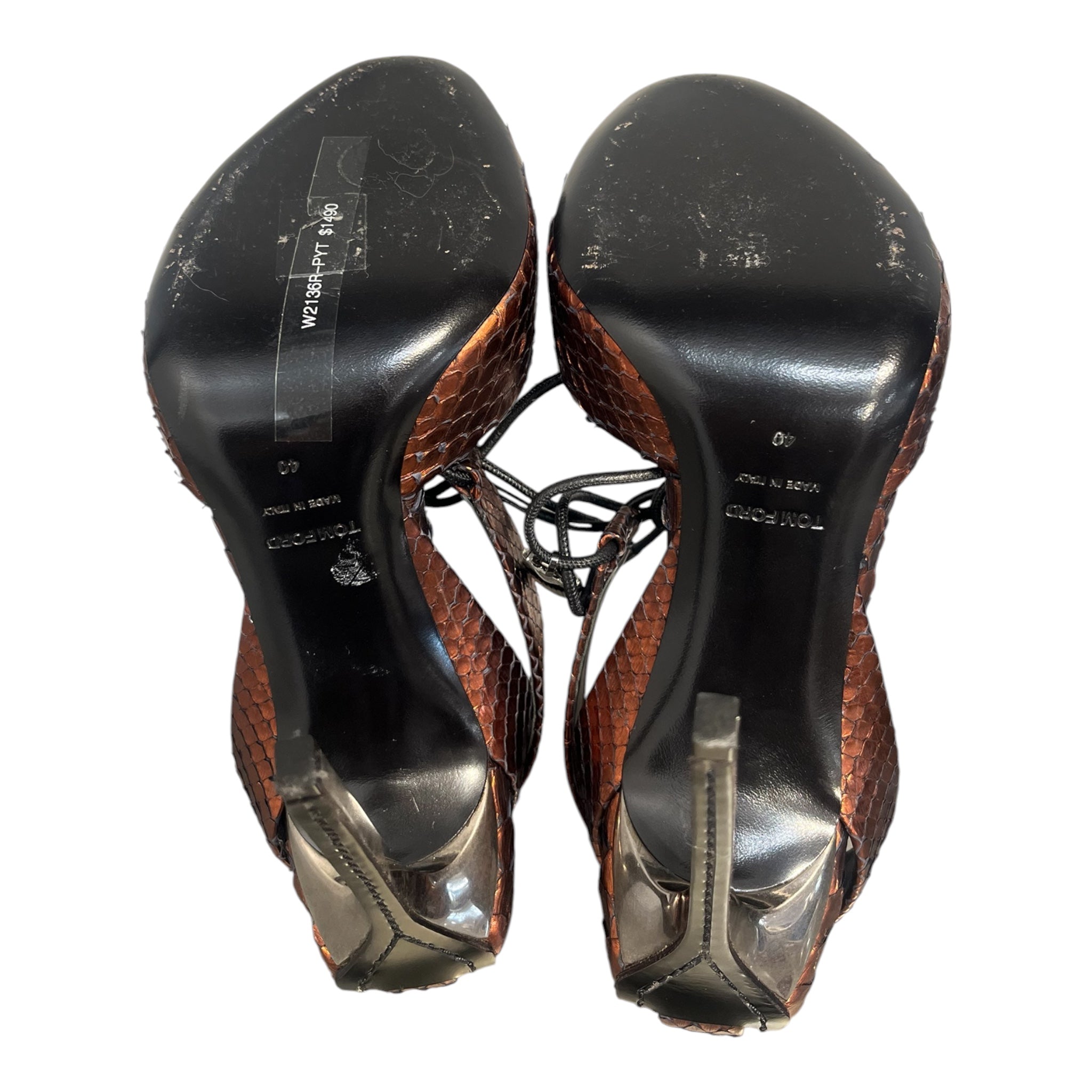 TOM FORD/Heels/US 10/BRW/python style leather view 7
