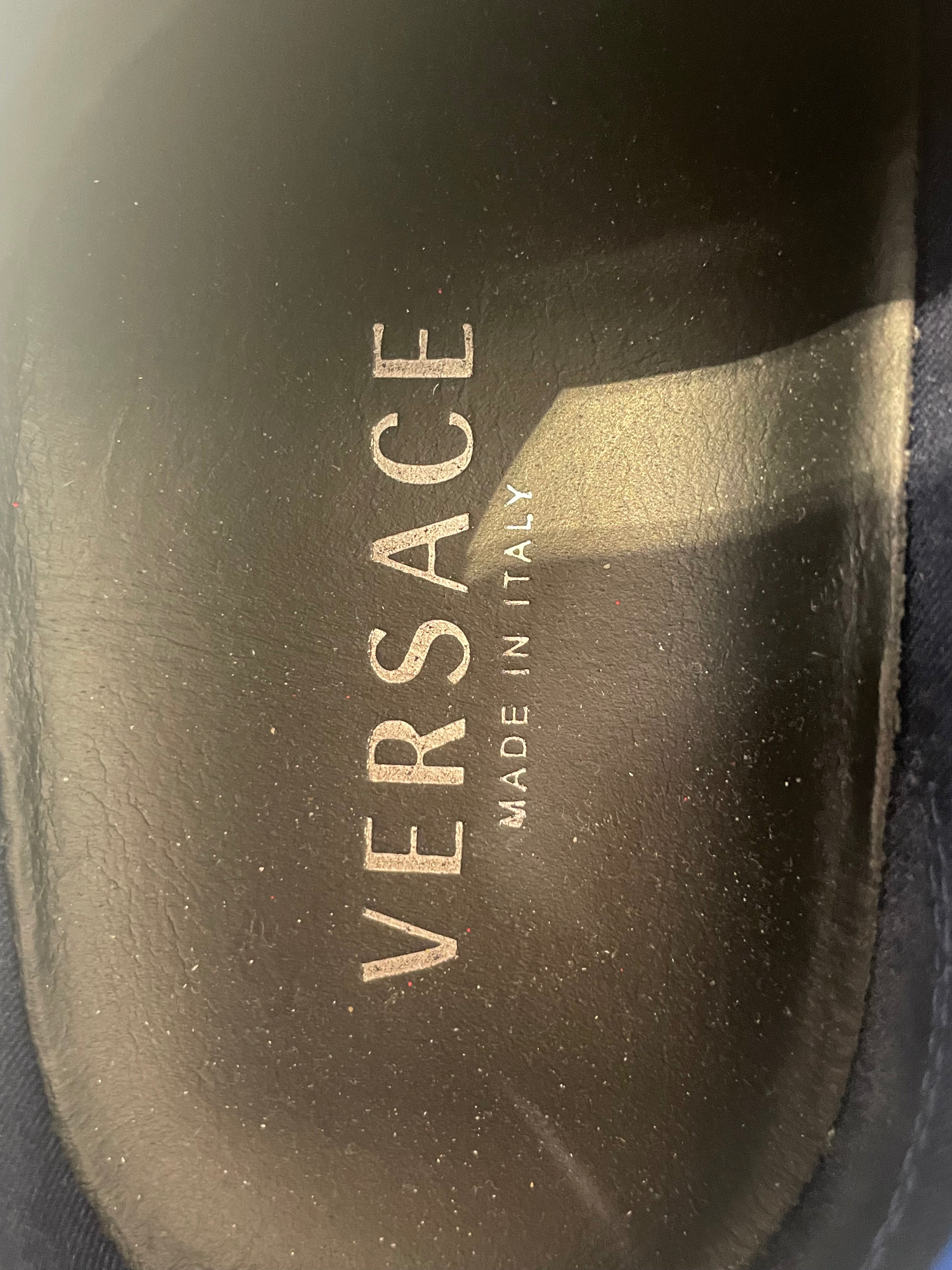 VERSACE/Low-Sneakers/EU 46/Cotton/BLU/LOW TRAINER MEDUSA SIDE view 3