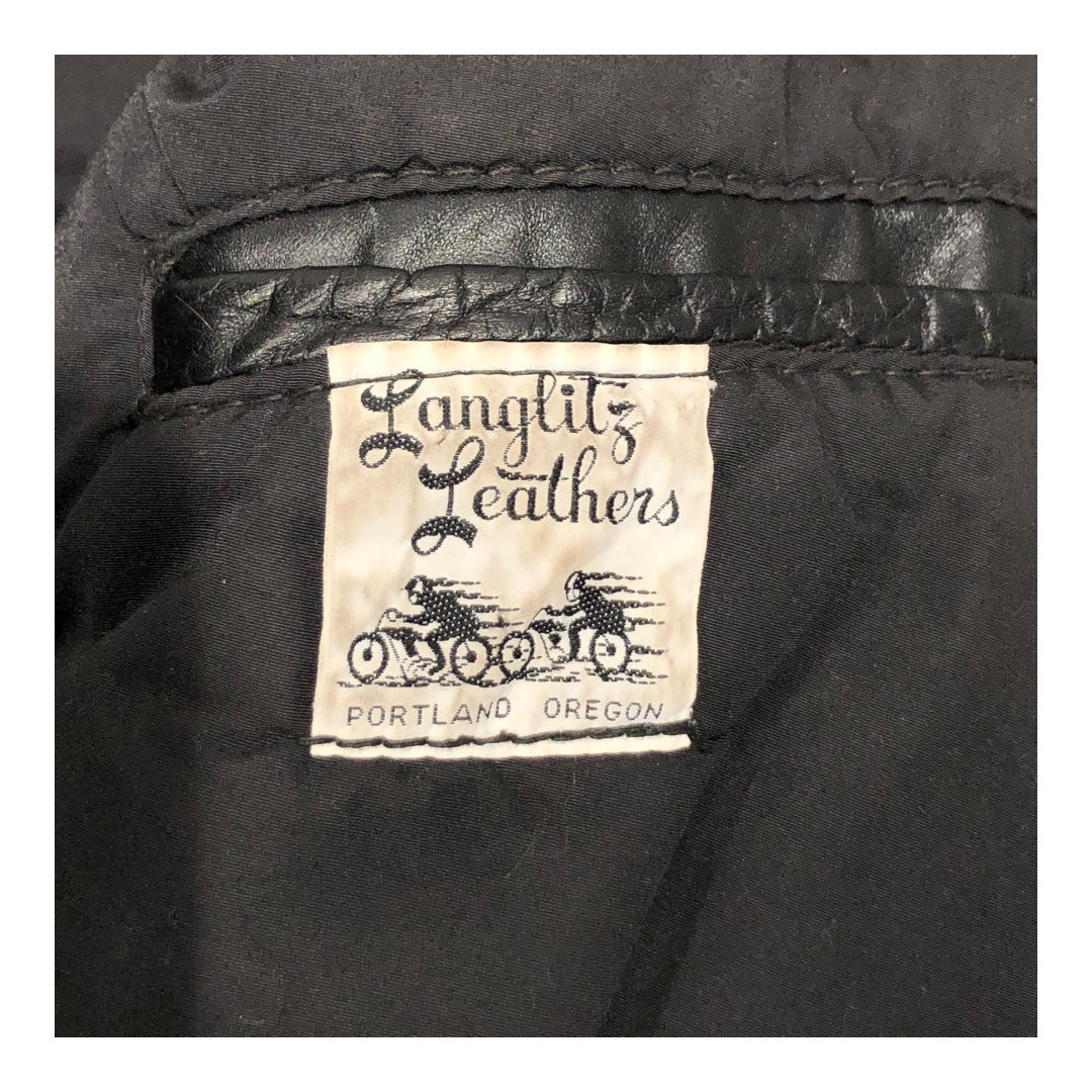 LANGLITZ LEATHERS/Jacket/44/Leather/BLK/early 1970's deluxe jacket view 3