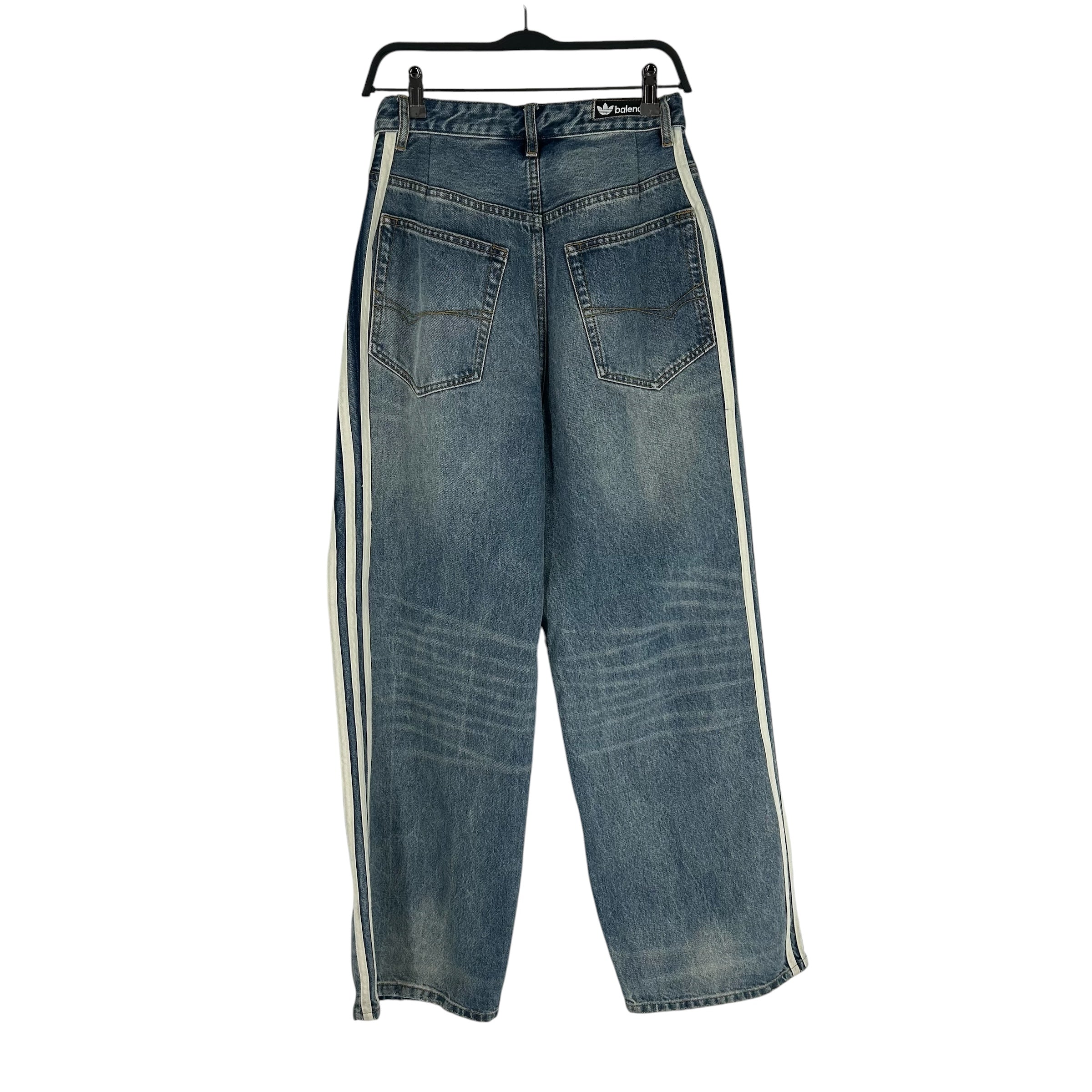 BALENCIAGA/adidas/Straight Pants/XS/Cotton/BLU/3 STRIPES view 2