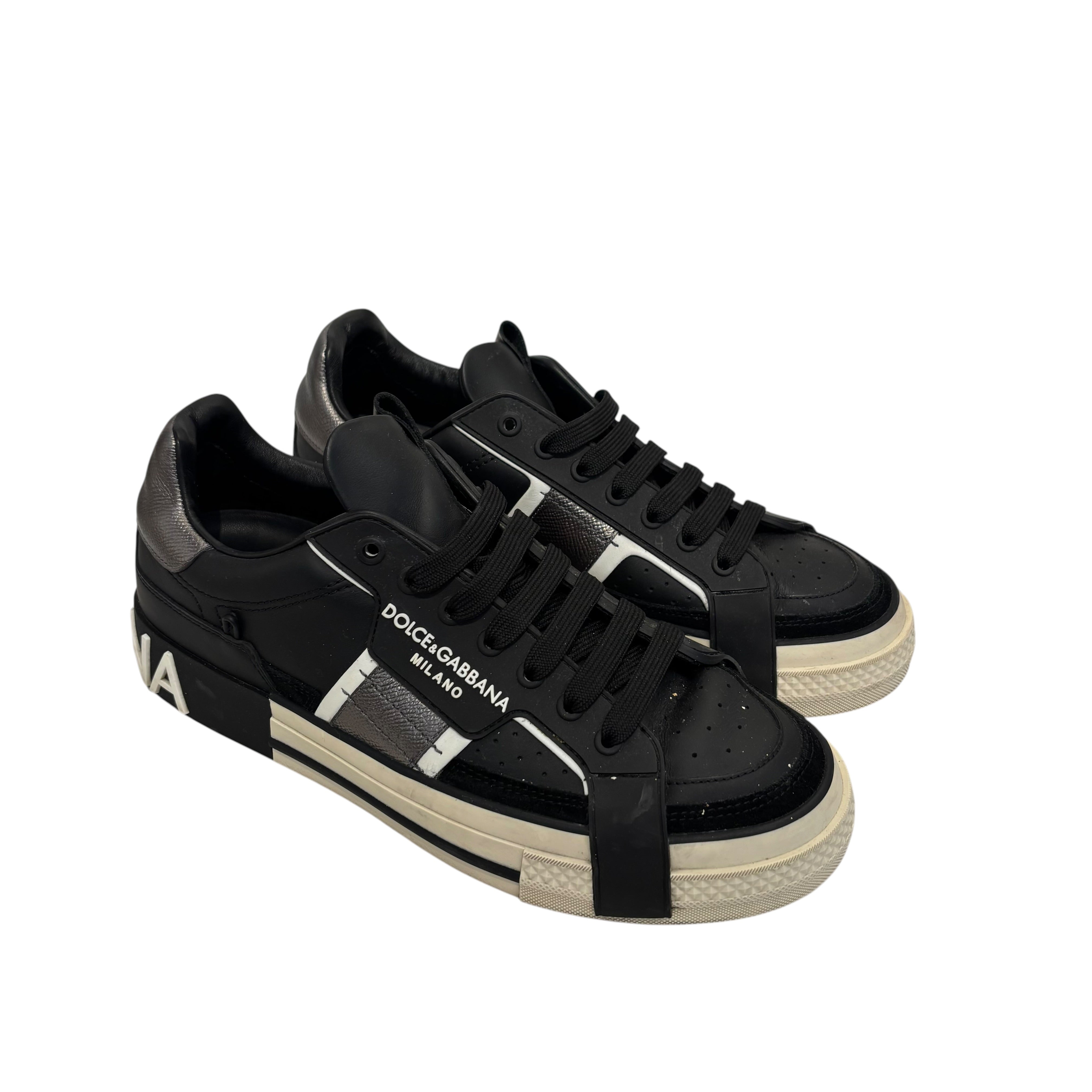 DOLCE&GABBANA/Low-Sneakers/US 8/Leather/BLK/ view 1