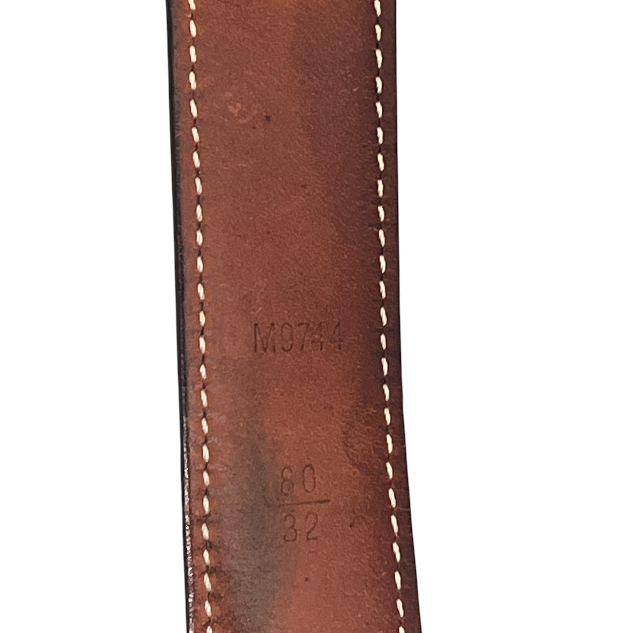 LOUIS VUITTON/Belt/Monogram/Leather/BRW/DAMIER EBENE MINI BELT GOLD BK view 3