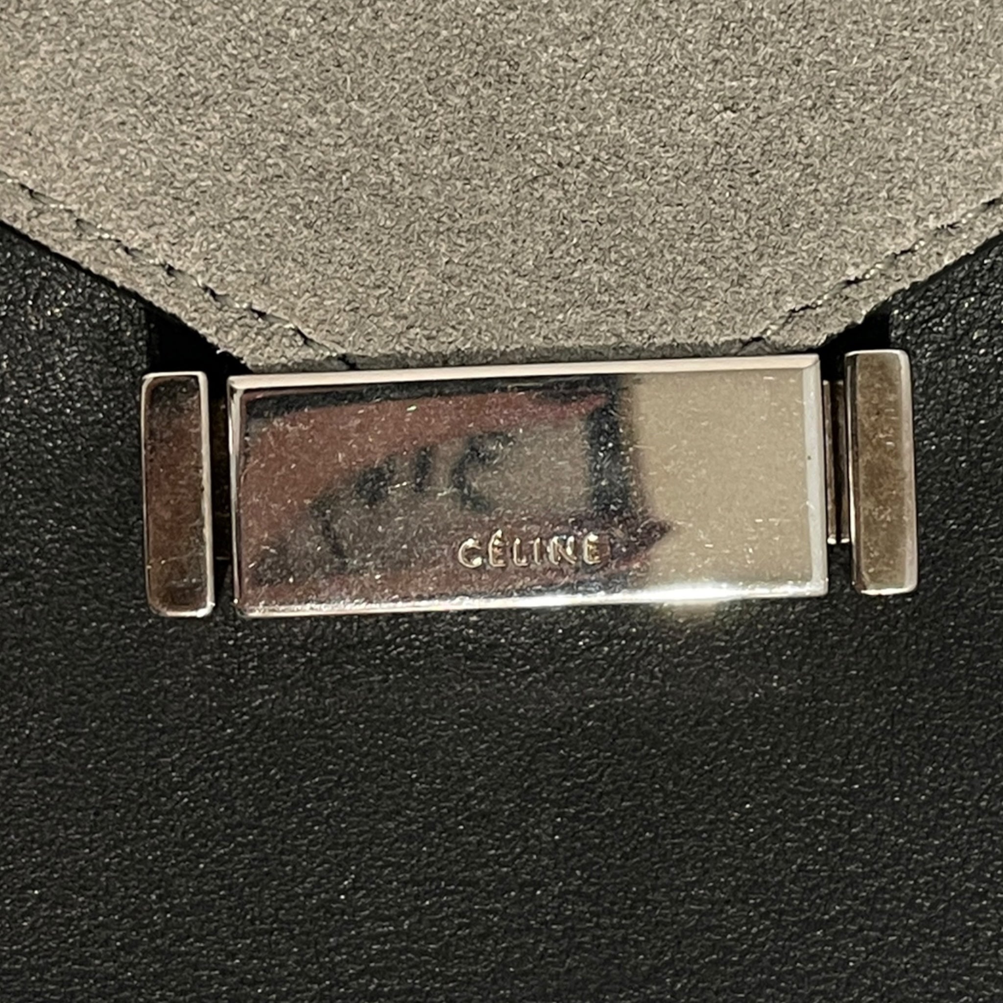 CELINE/Clutch Bag/Border/Leather/BLK/DIAMOND CLUTCH BLUE BROWN view 5