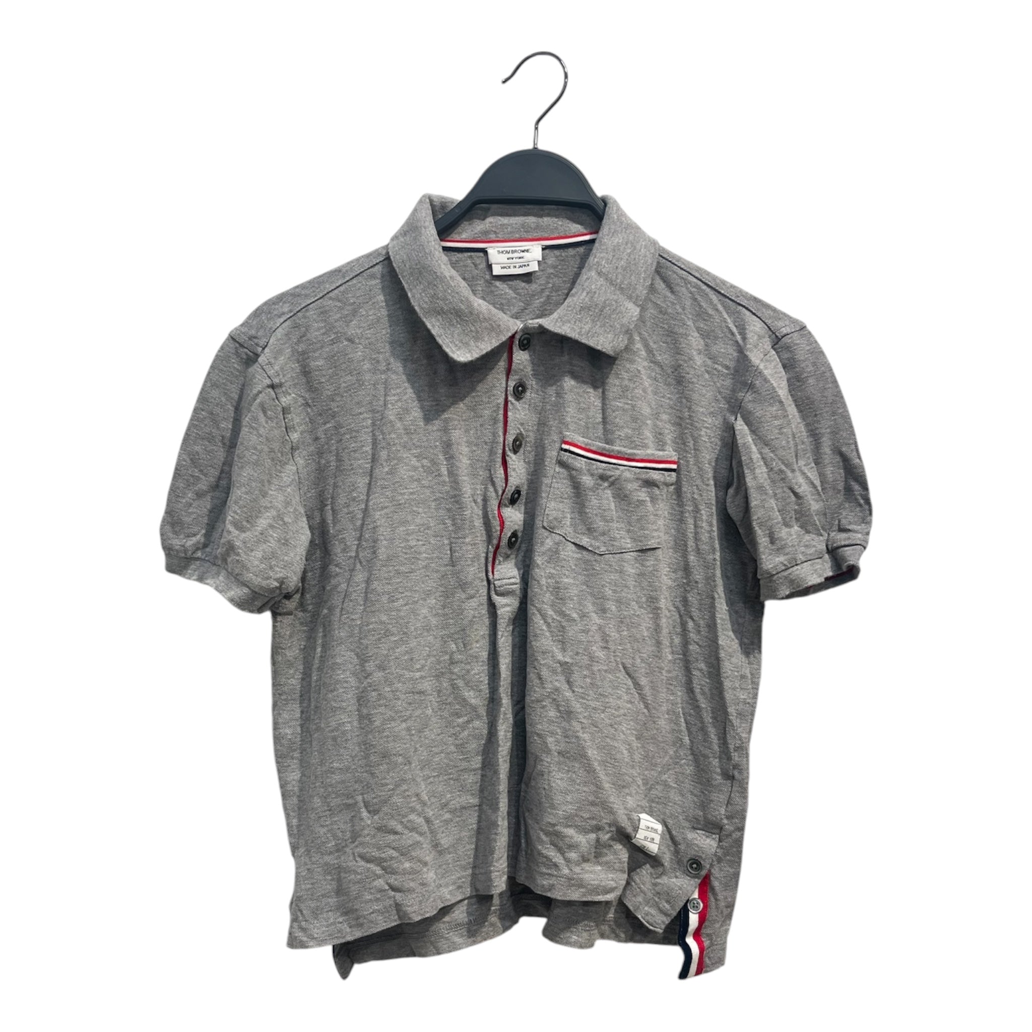 THOM BROWNE. NEW YORK/Polo, Rugby/2/Cotton/GRY/pocket ss 5 buttons view 1