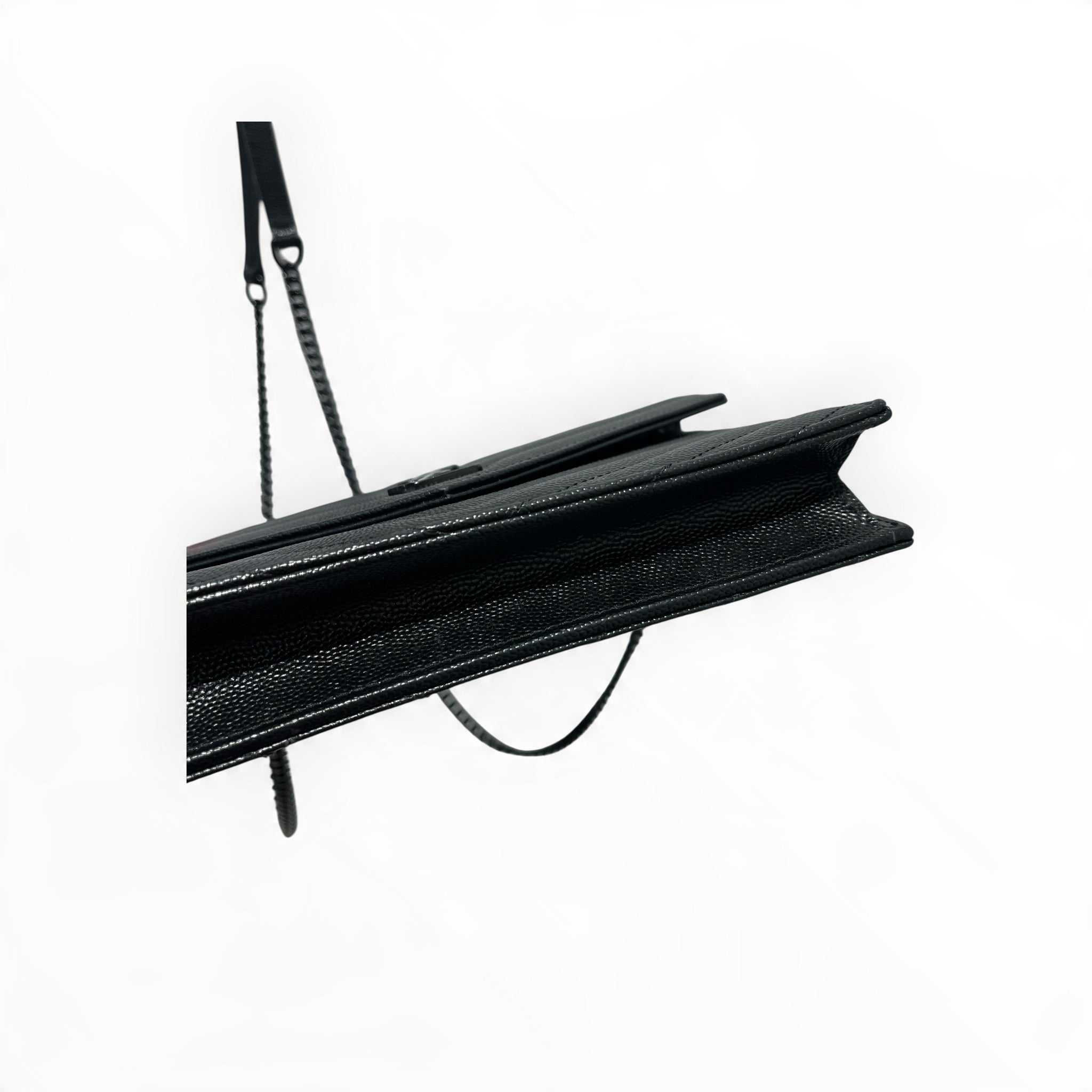 SAINT LAURENT/Cross Body Bag/Leather/BLK/Cassandre Envelope Wallet view 3