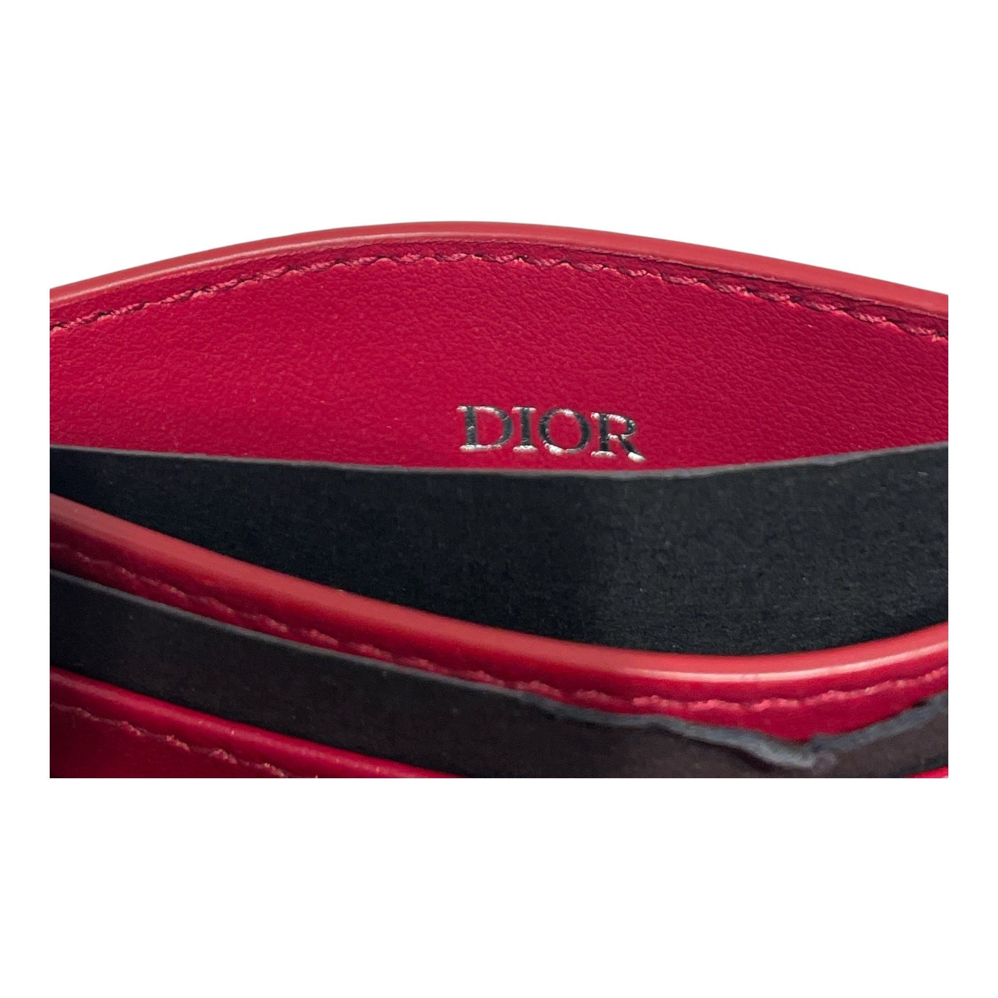 Christian Dior/Wallet/Monogram/Leather/RED/Cardholder view 3