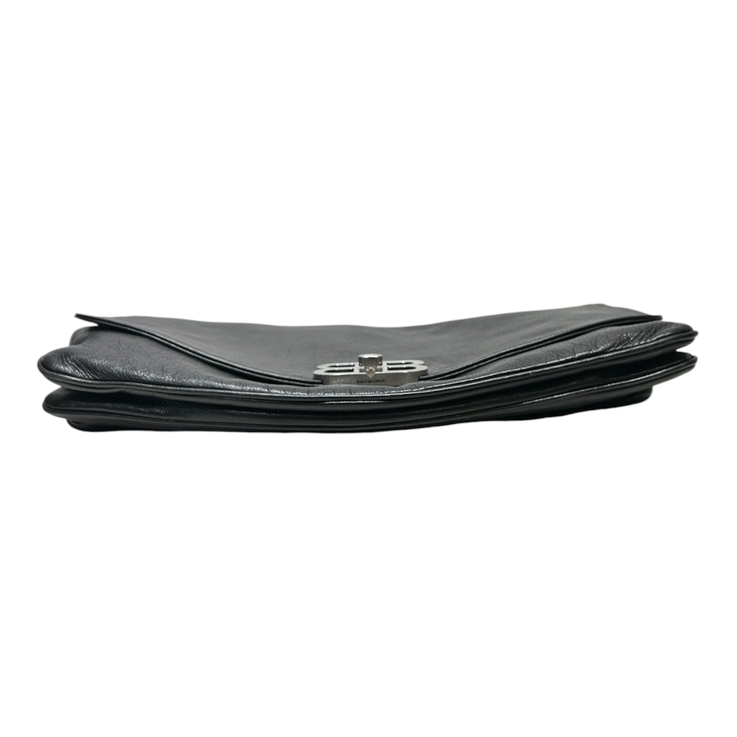 BALENCIAGA/Bag/Leather/BLK/CHAIN STRAP BB FLAP BAG view 3