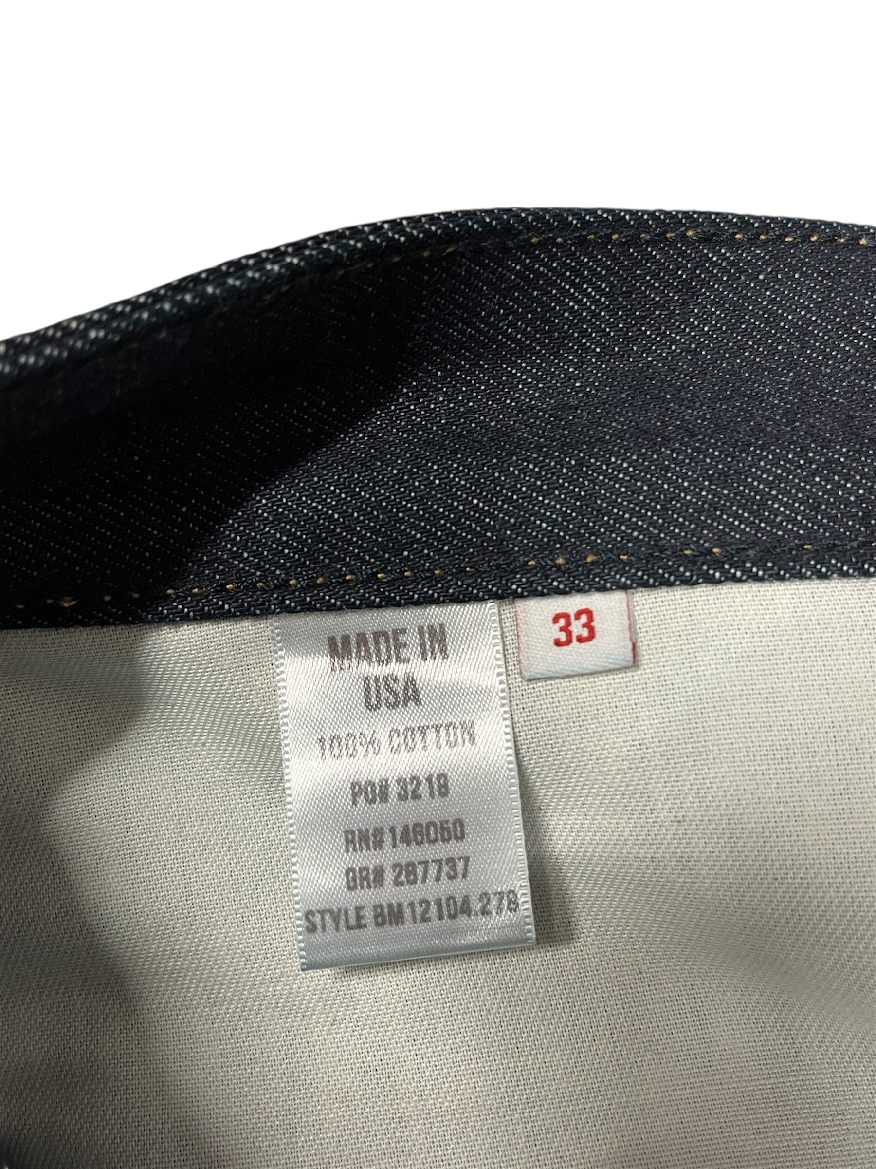 BUCK MASON/Skinny Pants/33/Denim/IDG/Button Fly/SLIM SELVEDGE 12104 view 4