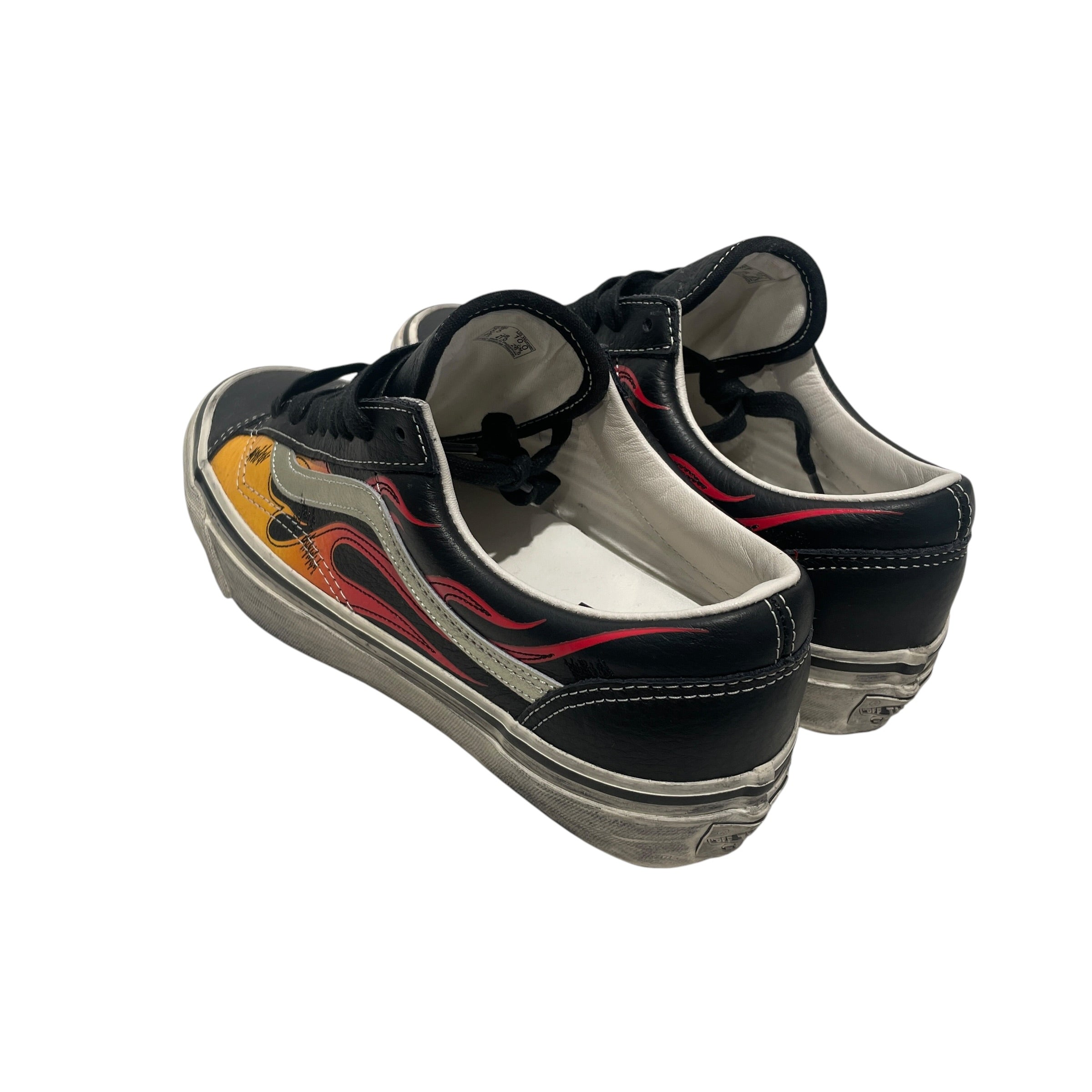 VANS/Low-Sneakers/US 8.5/Leather/BLK/VANS ARCHIVE FLAME BLACK view 2