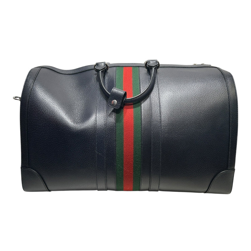 GUCCI/Luggage/Leather/NVY/SAVOY WEB DUFFLE / SLV GG