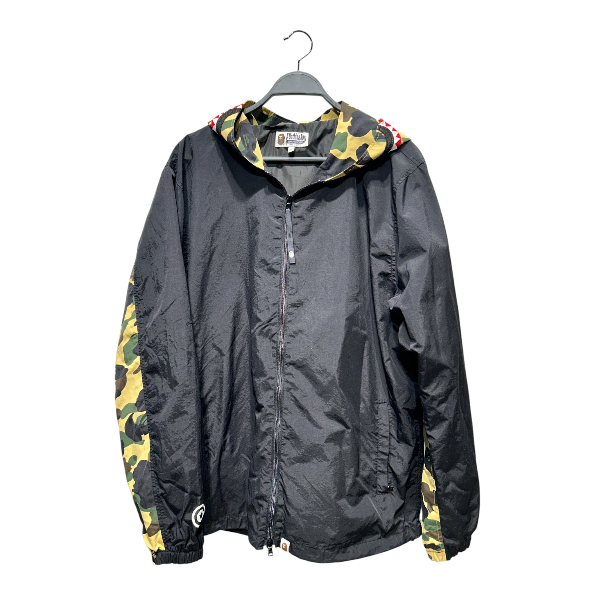 A BATHING APE/Zip Up Hoodie/XL/Camouflage/Nylon/BLK/SHARK HOOD view 1