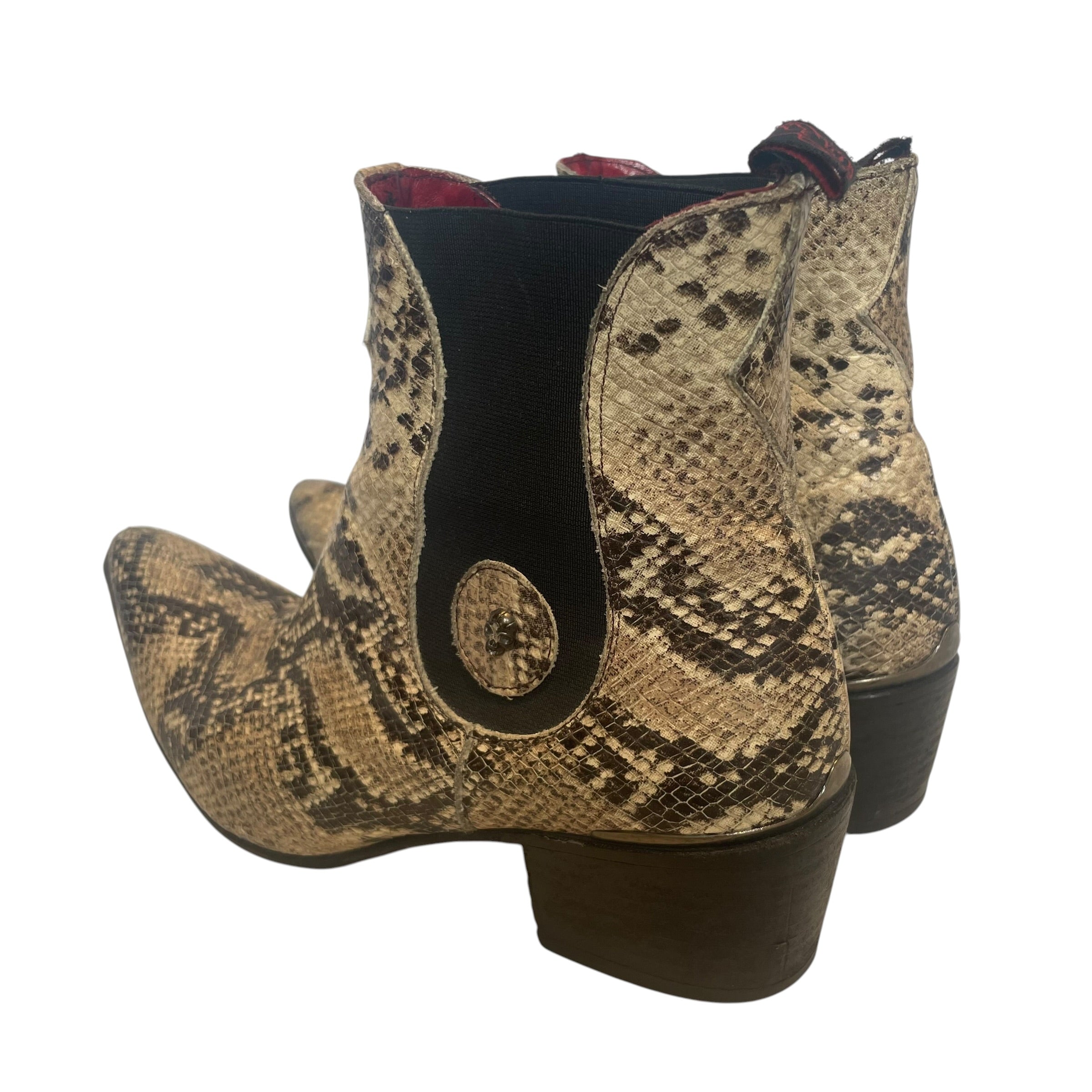 jeffrey west /Cowboy Boots/US 7/Animal Pattern/Leather/MLT/snakeskin/skull view 2