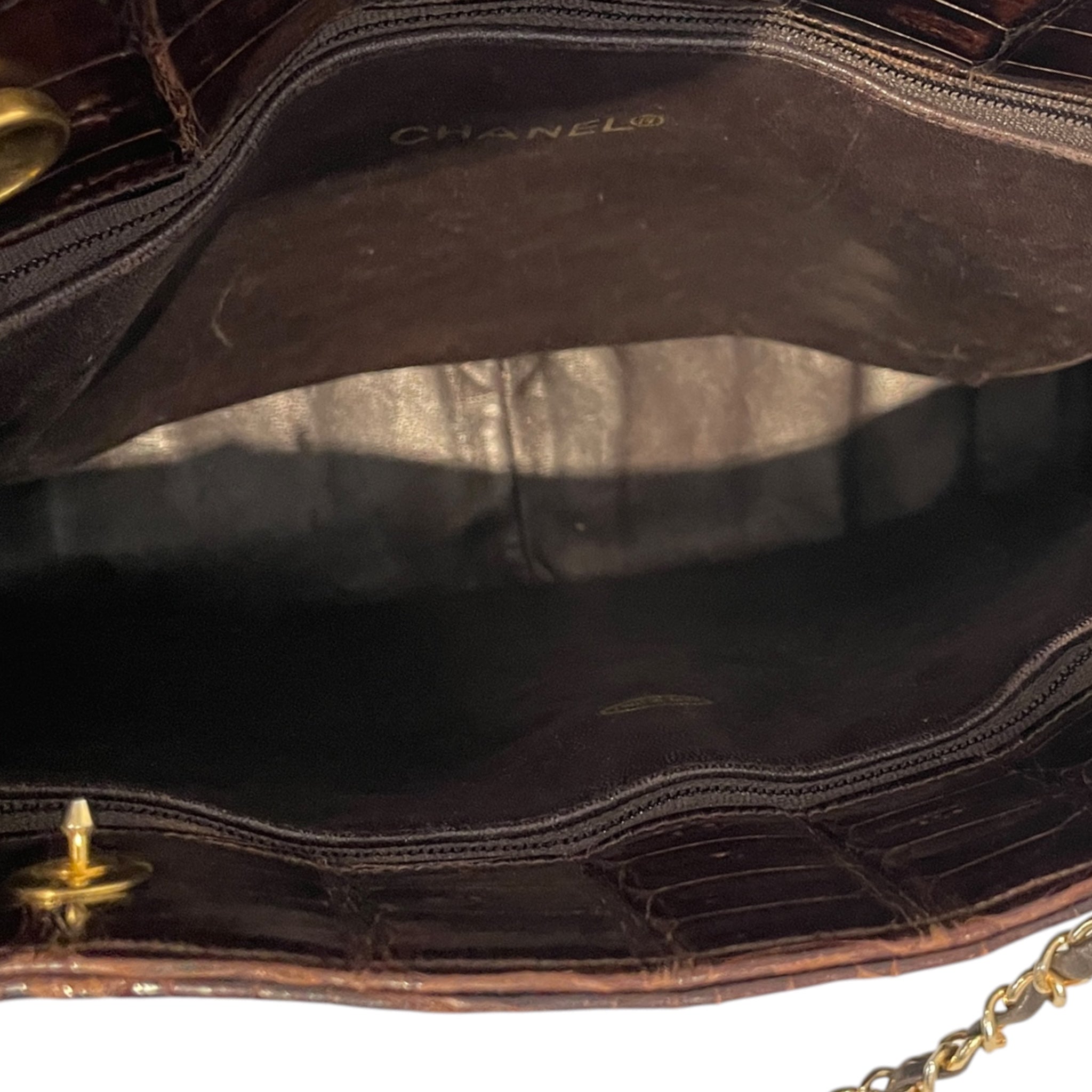 CHANEL/Tote Bag/Animal Pattern/Leather/BRW/VTG CROCODILE MEDIUM SHOPPER view 4