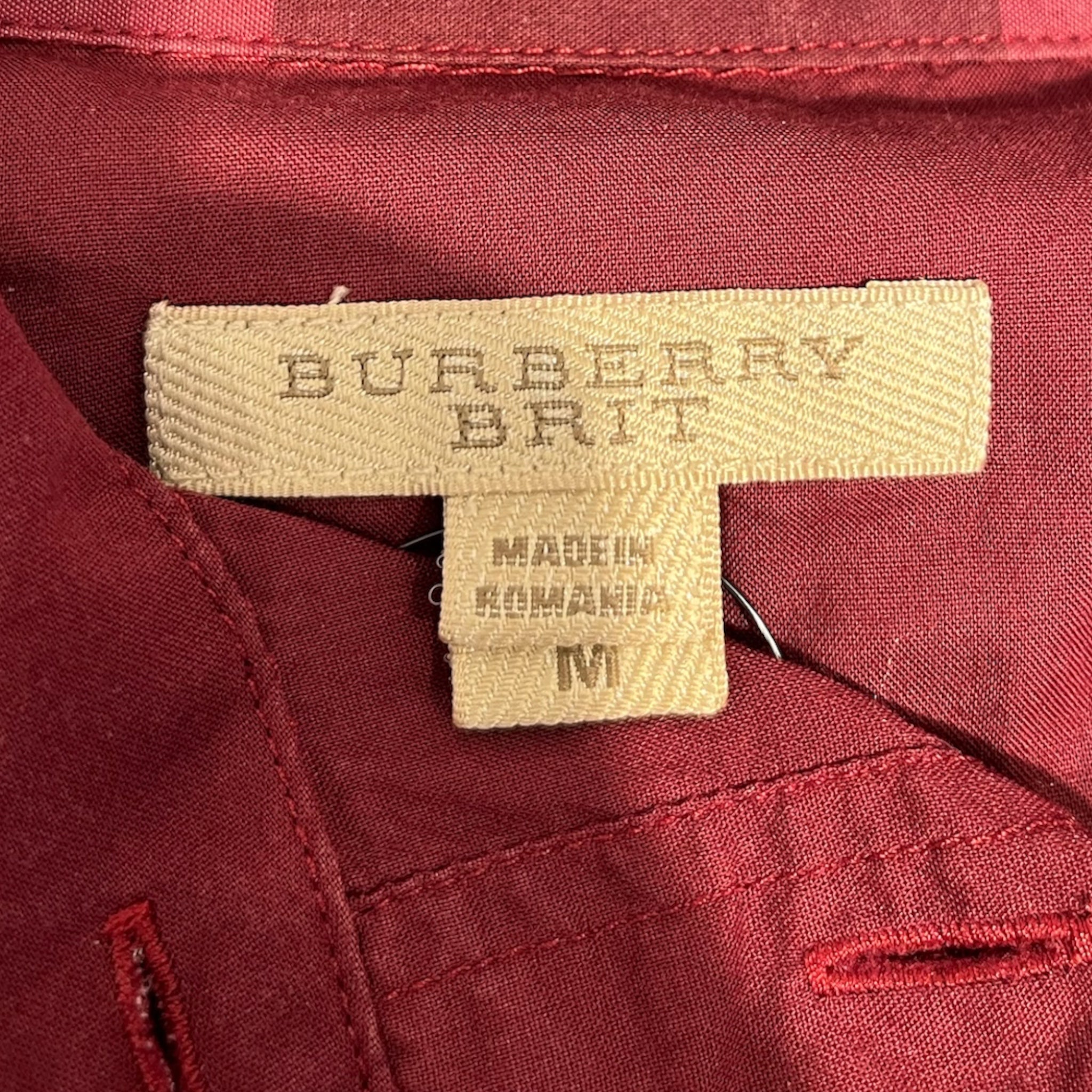 BURBERRY BRIT/LS Blouse/M/Plaid/Cotton/RED/RED PLAID LS BUTTON UP view 3
