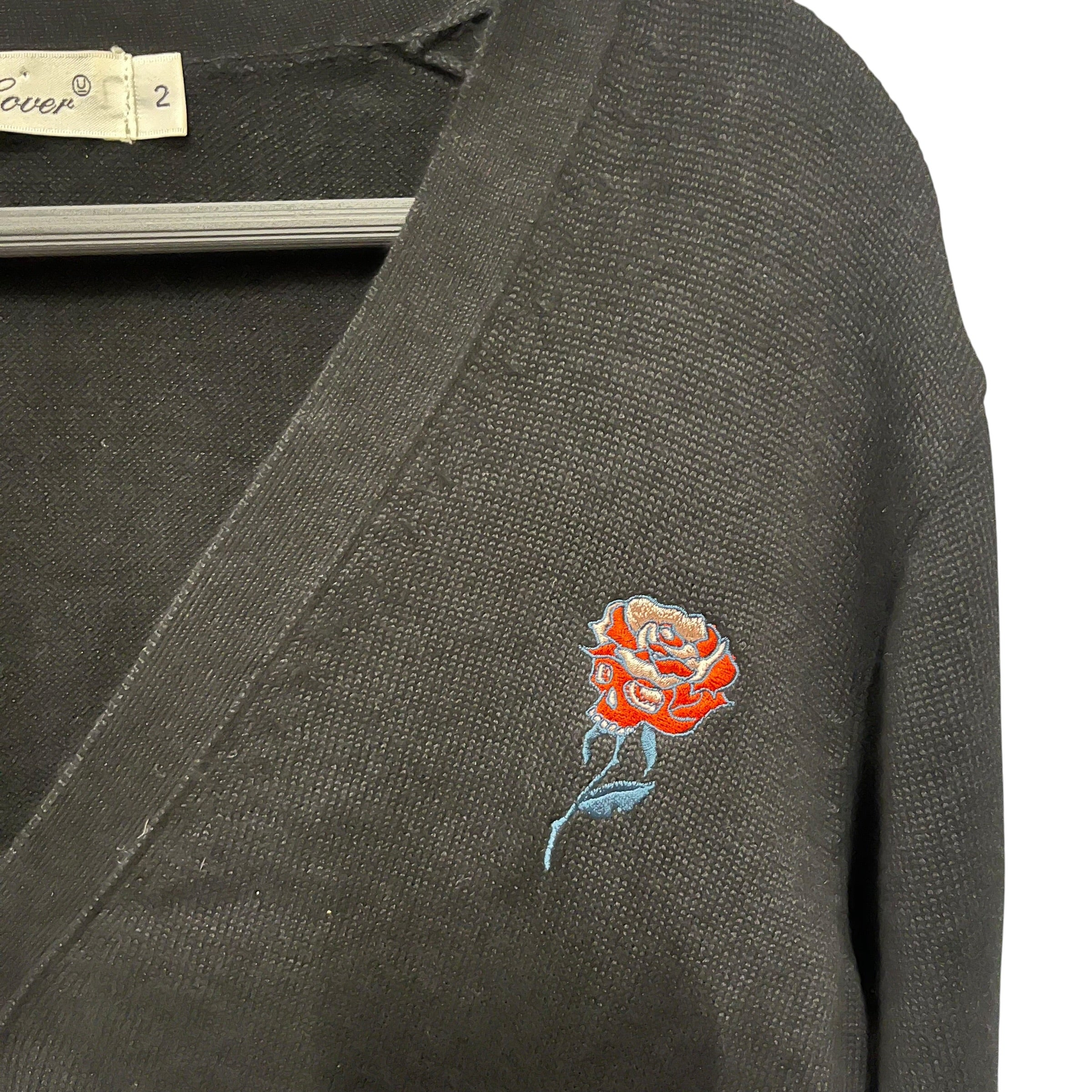 UNDERCOVER/Cardigan/S/Cotton/BLK/rose view 5
