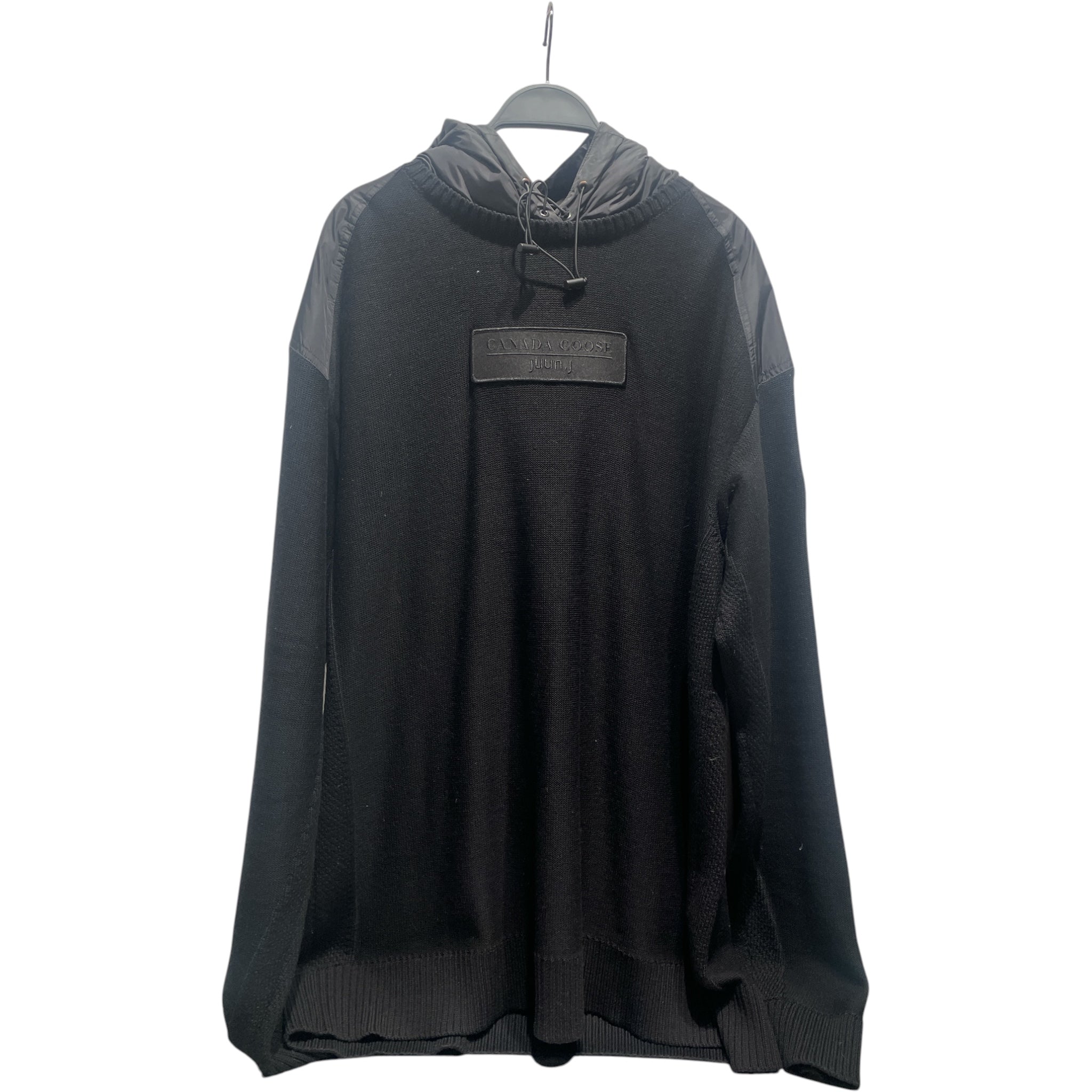 CANADA GOOSE/Juun.J/Hoodie/L/Wool/BLK/Box logo Knit Hoodie view 1