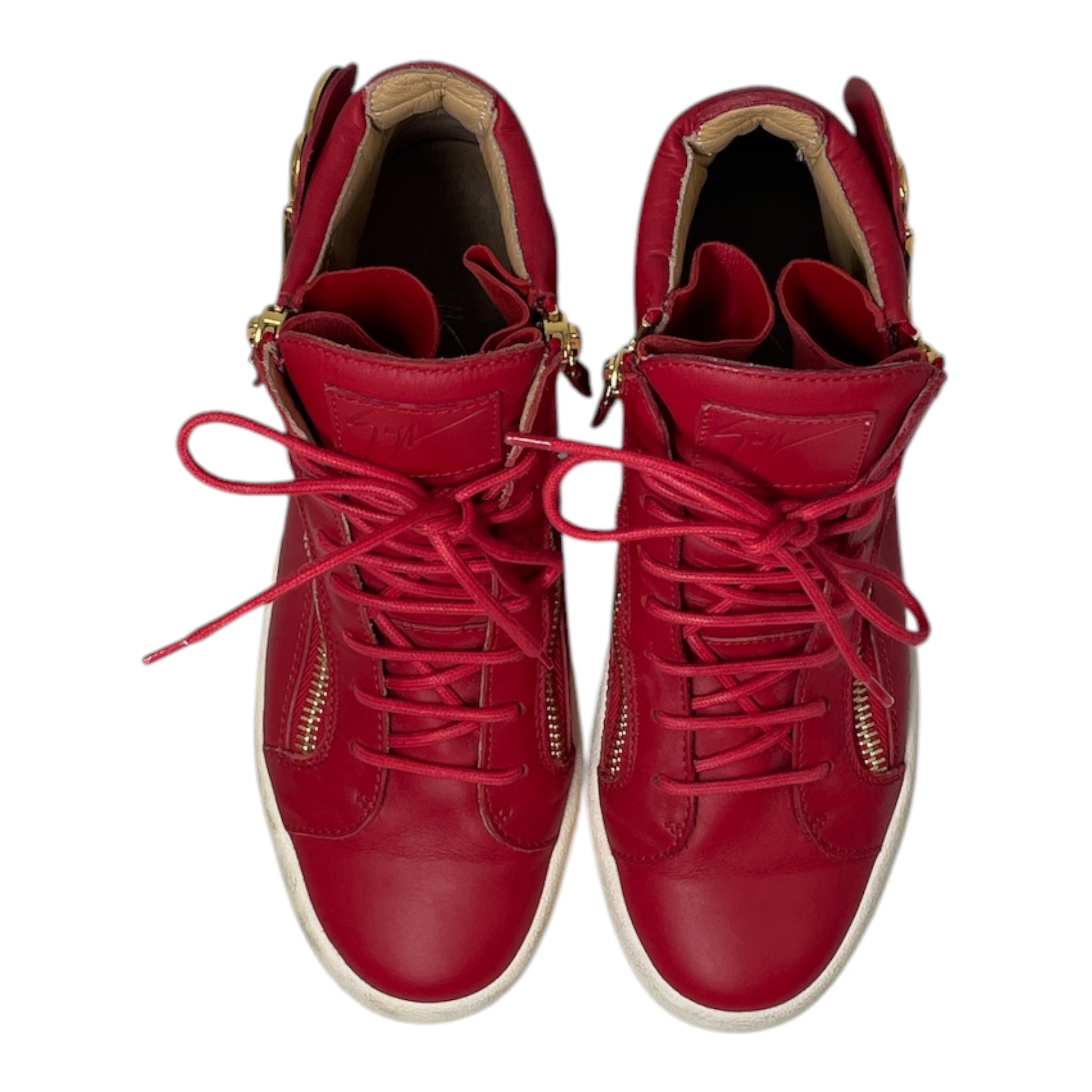 Giuseppe Zanotti/Hi-Sneakers/EU 41/Leather/RED/cruel summer wings in gold view 3