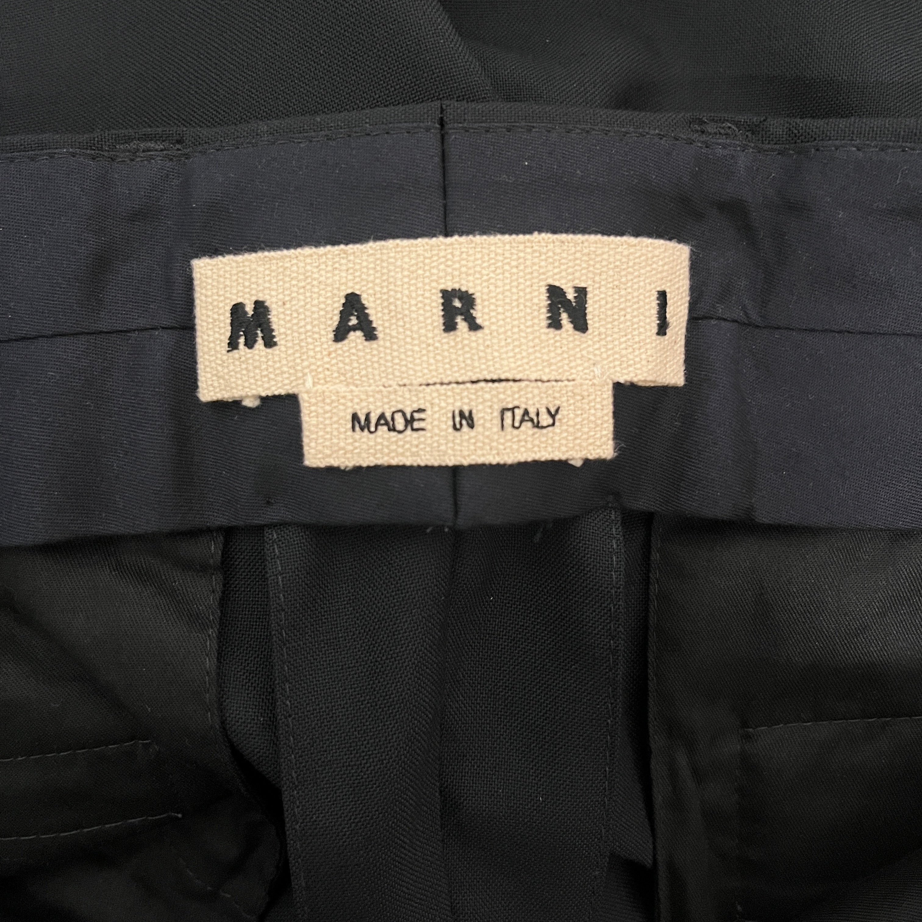 MARNI/Bottoms/46/Cotton/NVY/Pleated trousers view 3